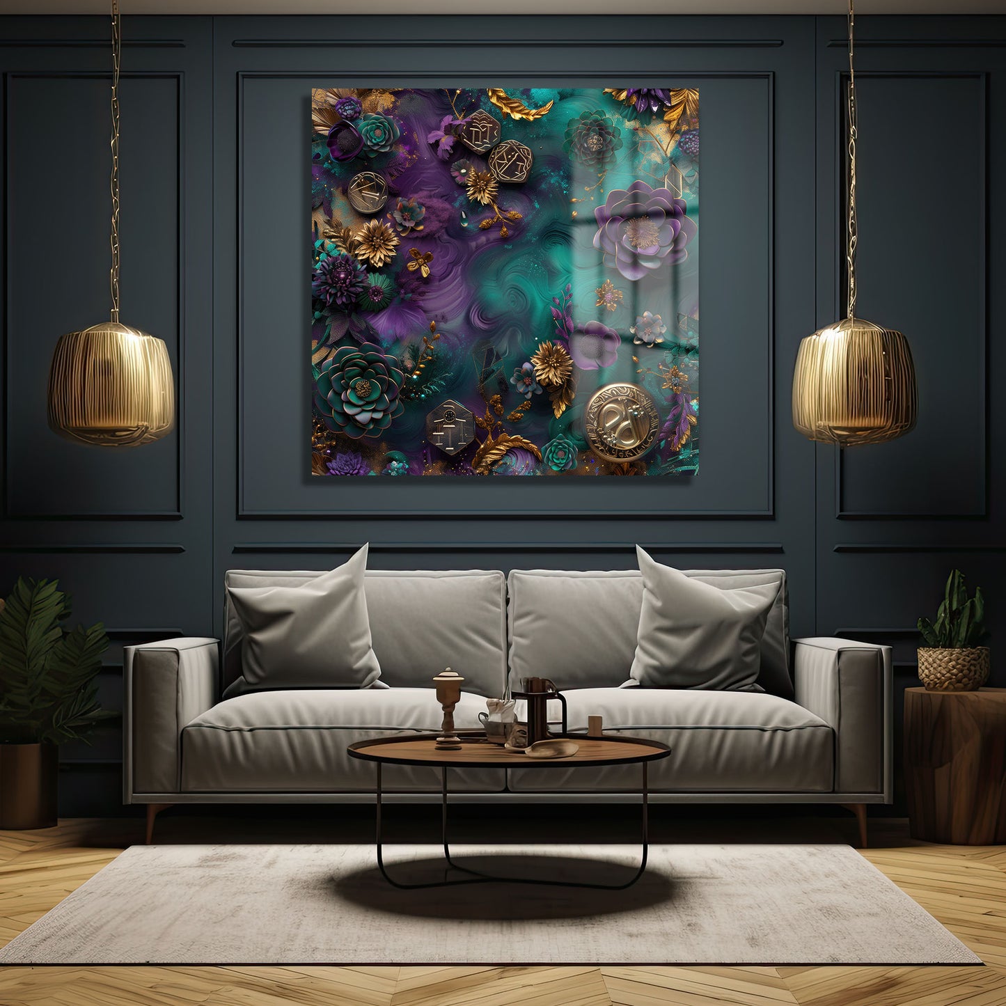 DEKORATİF KARE CAM TABLO - TT0911