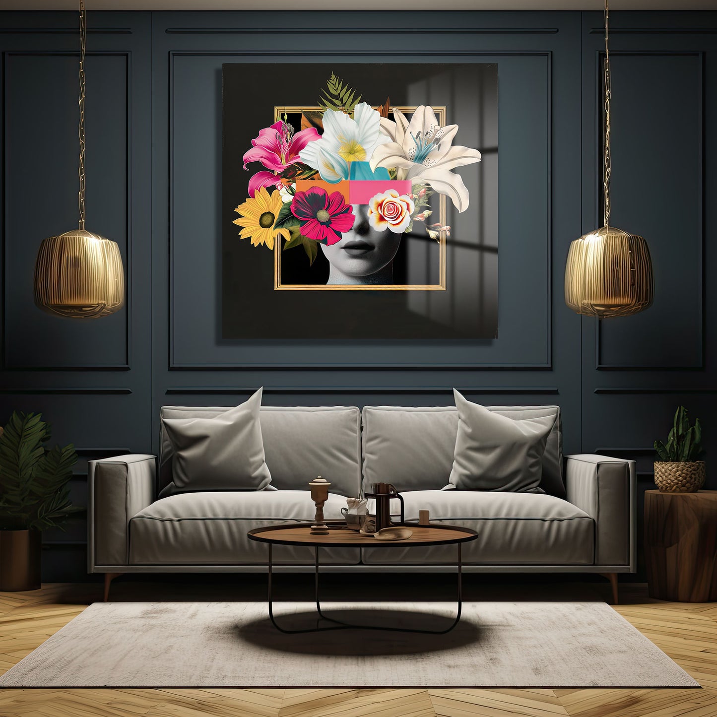 DEKORATİF KARE CAM TABLO - TT0796