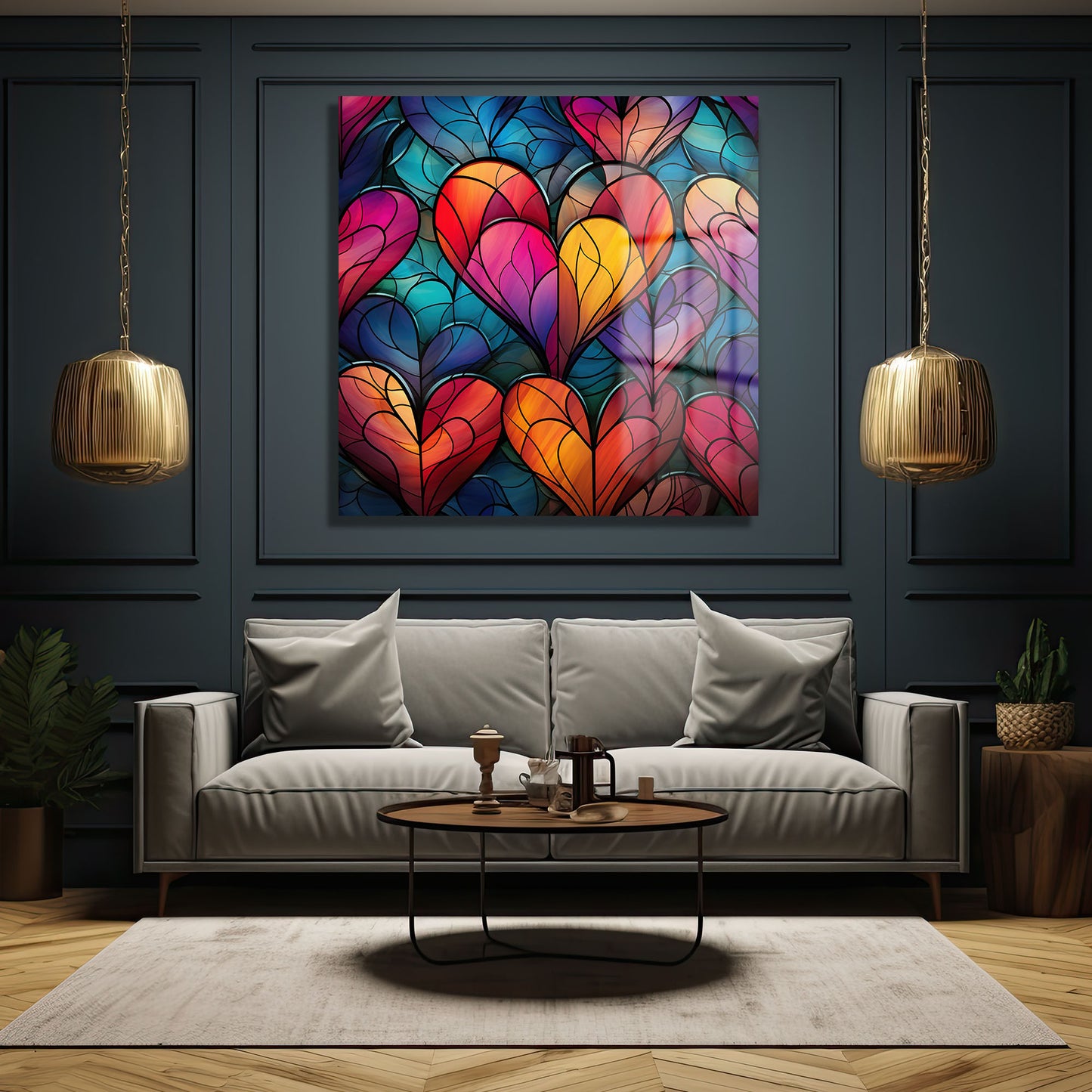 DEKORATİF KARE CAM TABLO - TT0970