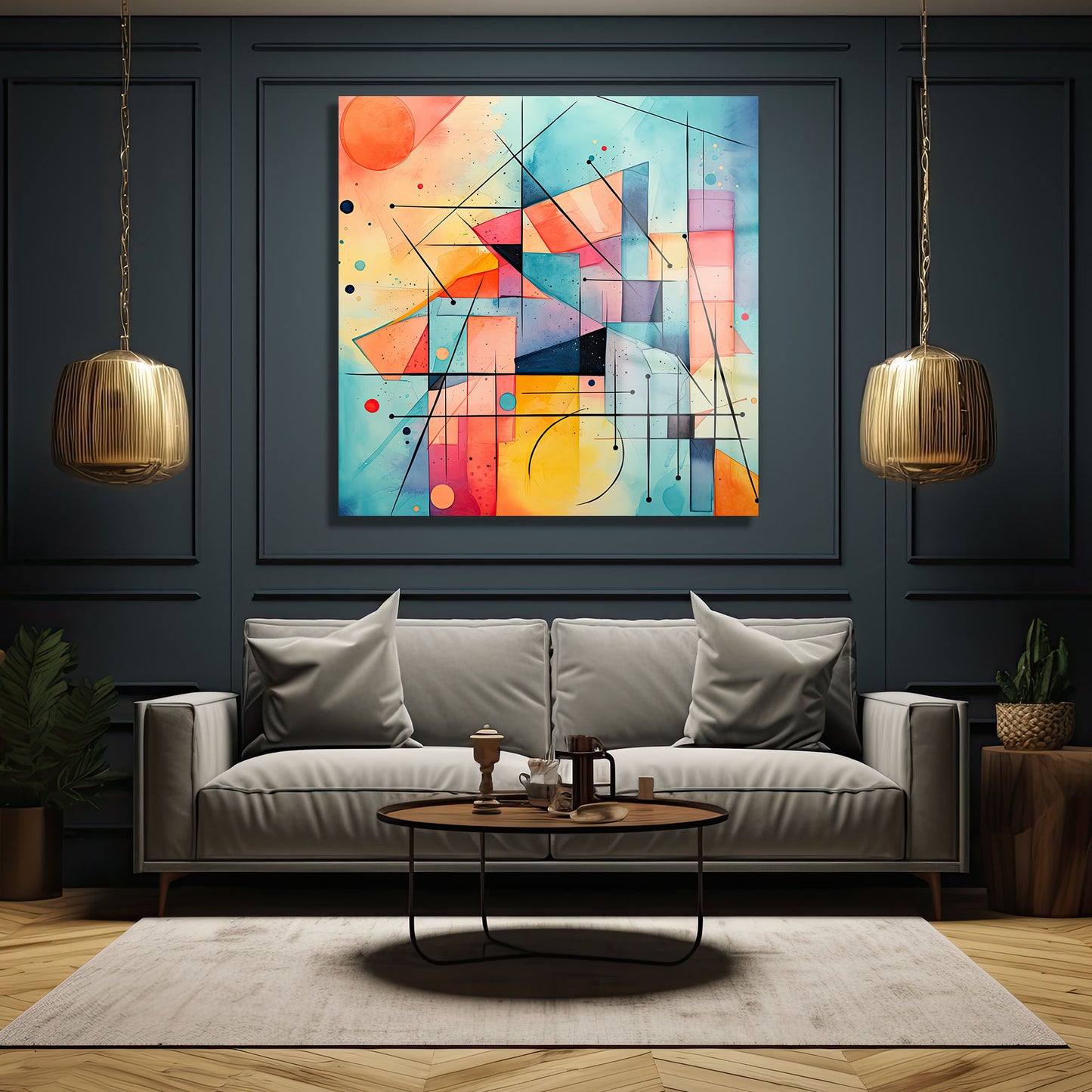 DEKORATİF KARE CAM TABLO - TT0895