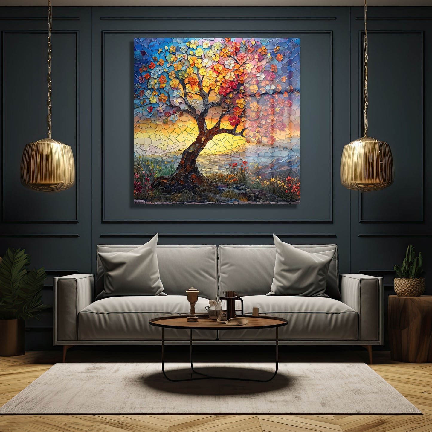 DEKORATİF KARE CAM TABLO - TT0820