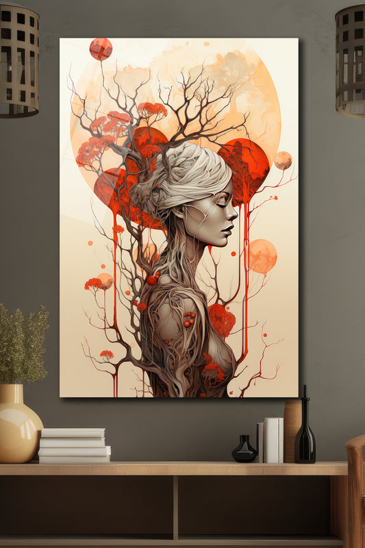 DEKORATİF DİKEY CAM TABLO - TT0156