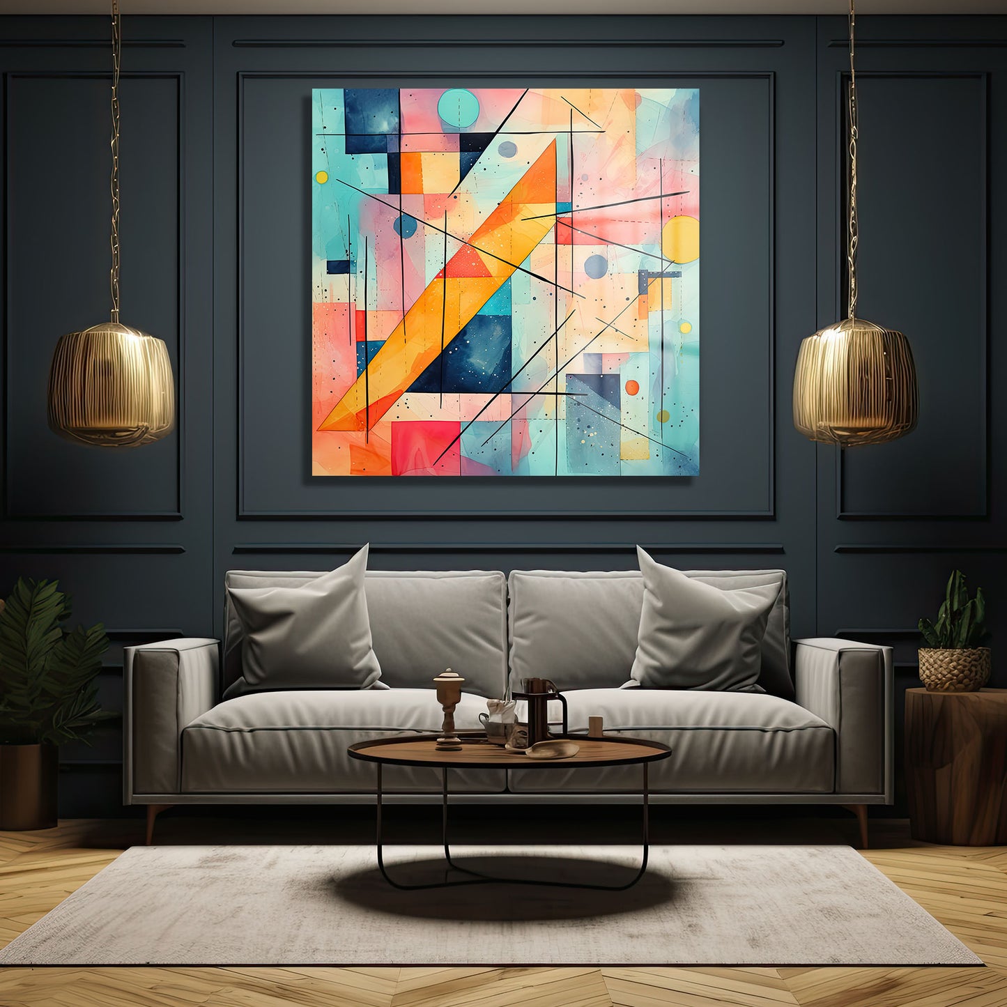 DEKORATİF KARE CAM TABLO - TT0892