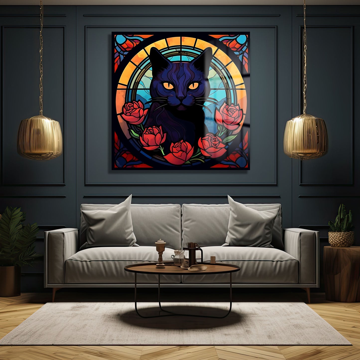 DEKORATİF KARE CAM TABLO - TT0941