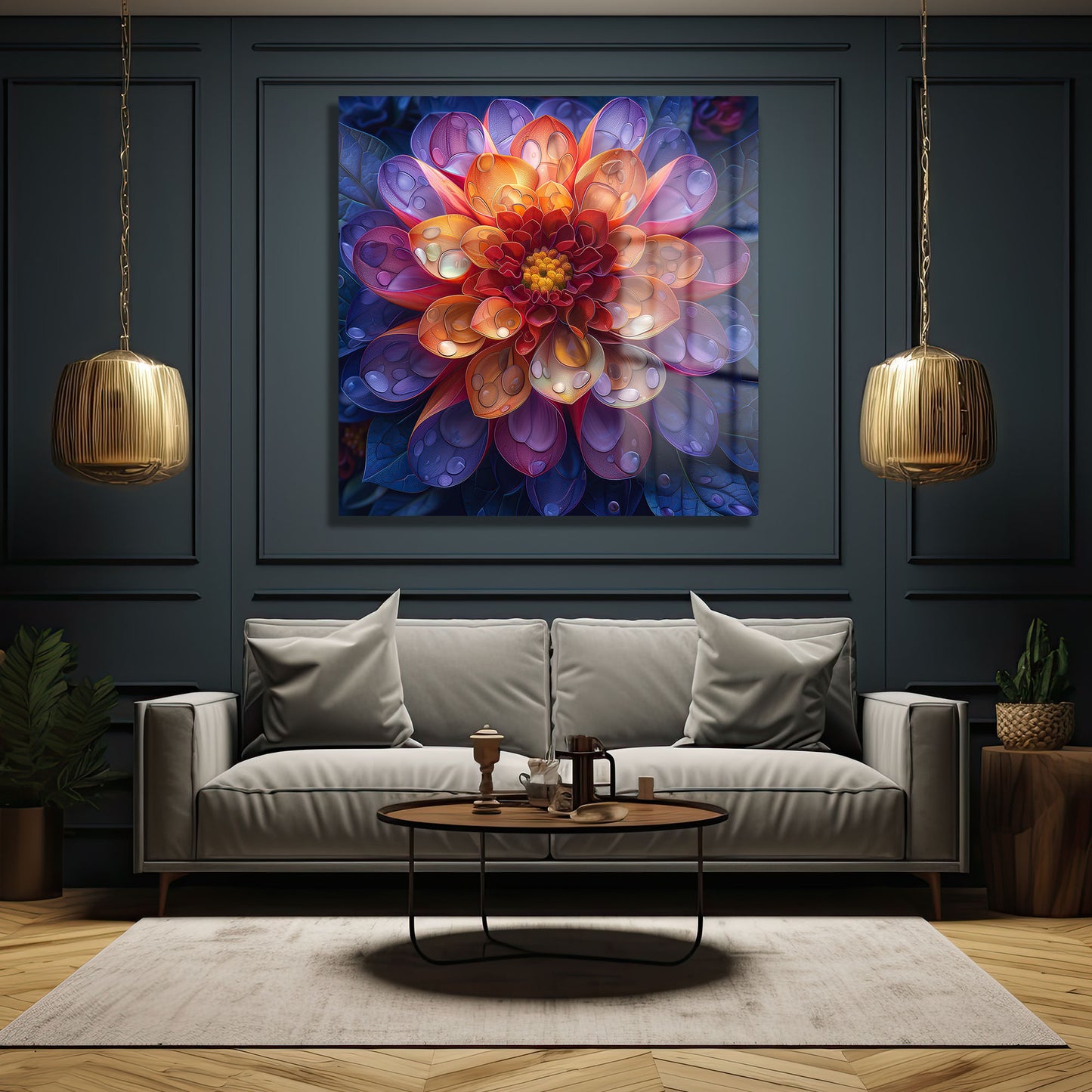 DEKORATİF KARE CAM TABLO - TT0908