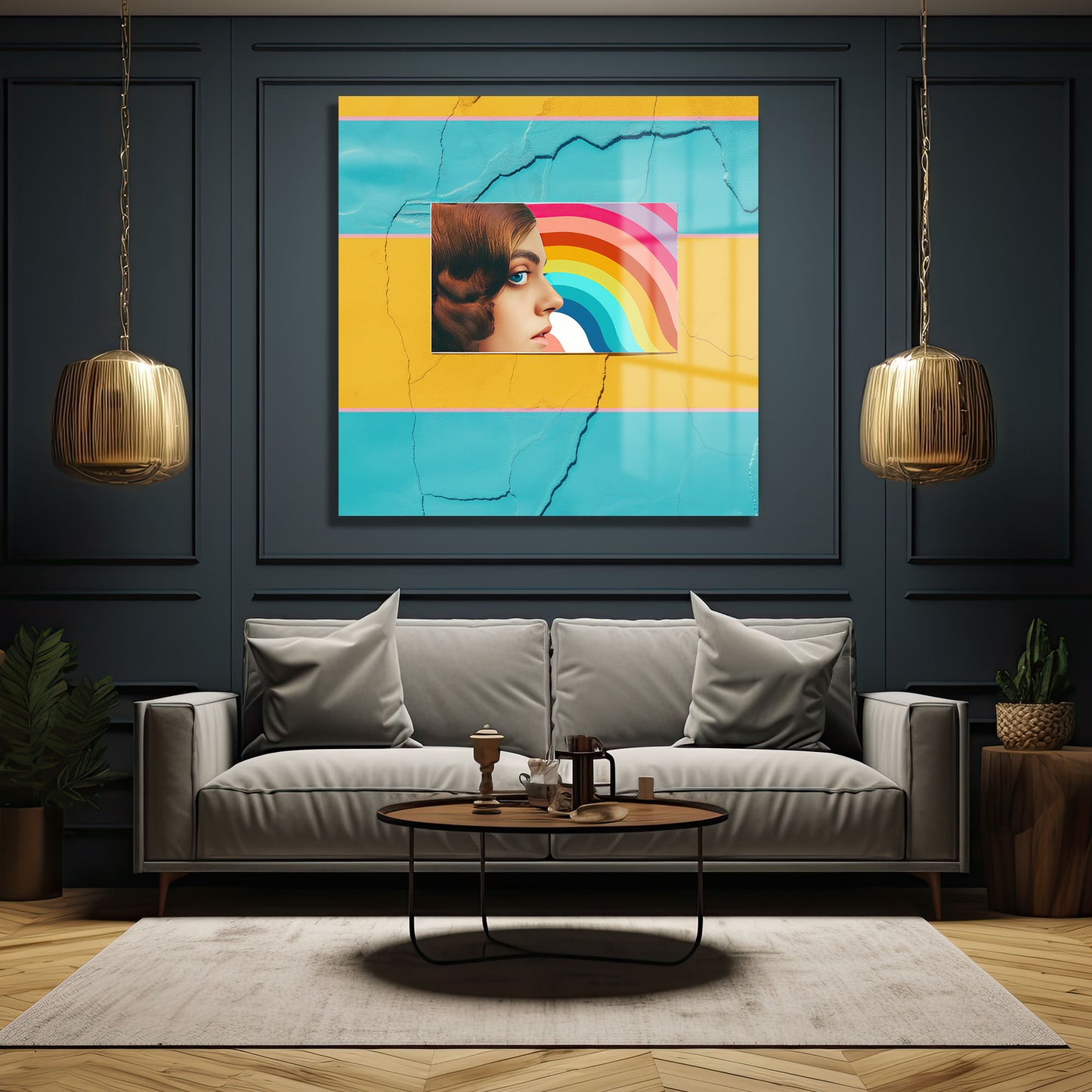 DEKORATİF KARE CAM TABLO - TT0807