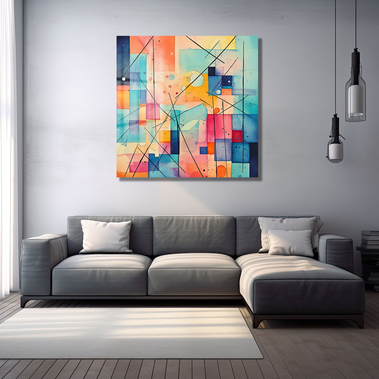 DEKORATİF KARE CAM TABLO - TT0903