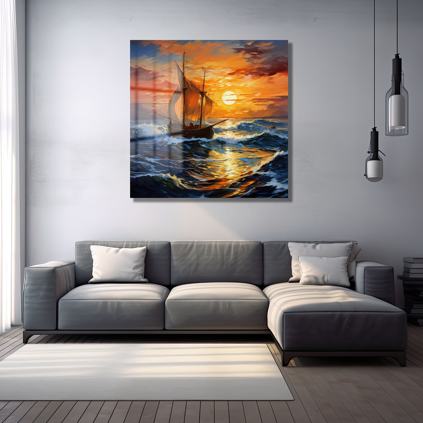 DEKORATİF KARE CAM TABLO - TT0898