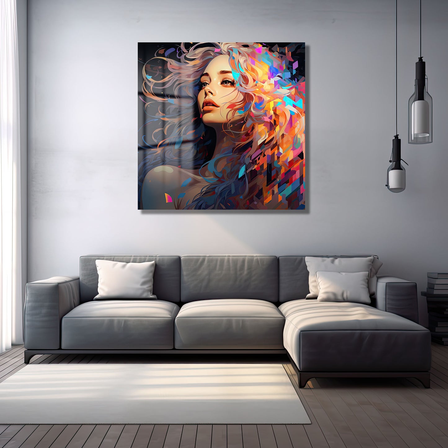 DEKORATİF KARE CAM TABLO - TT0879