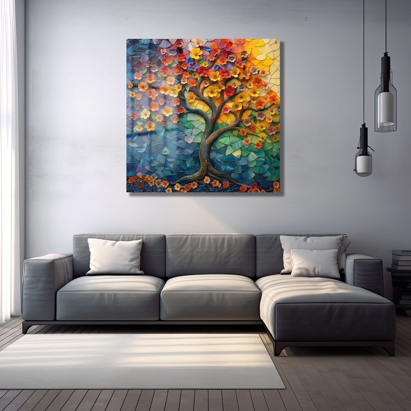 DEKORATİF KARE CAM TABLO - TT0815