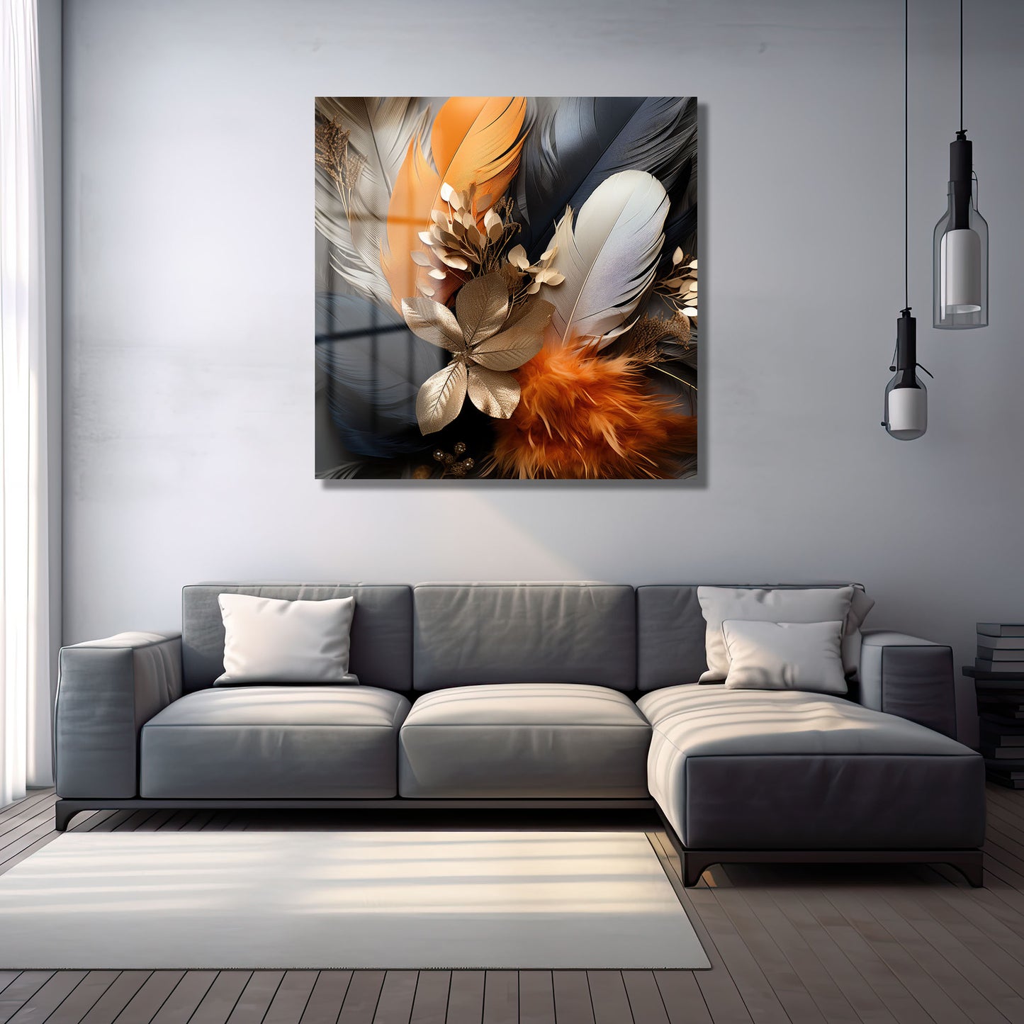 DEKORATİF KARE CAM TABLO - TT0857