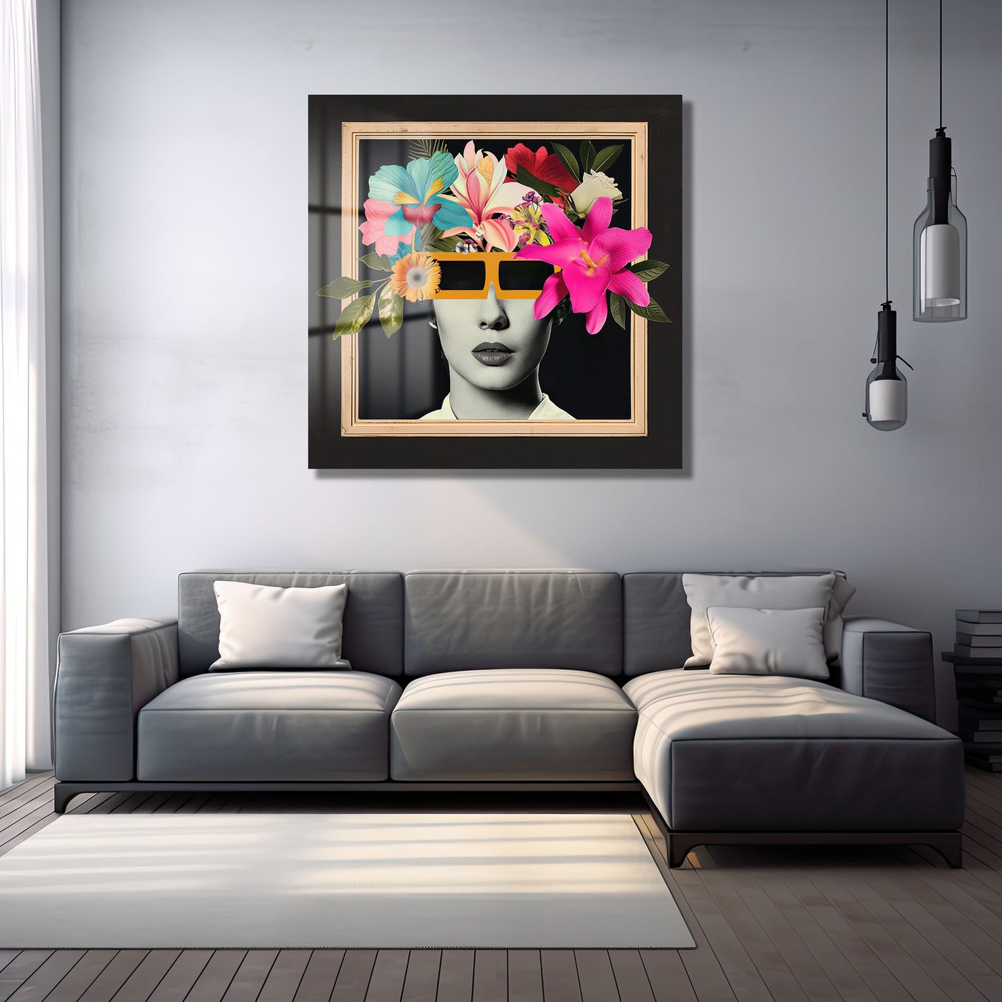 DEKORATİF KARE CAM TABLO - TT0798