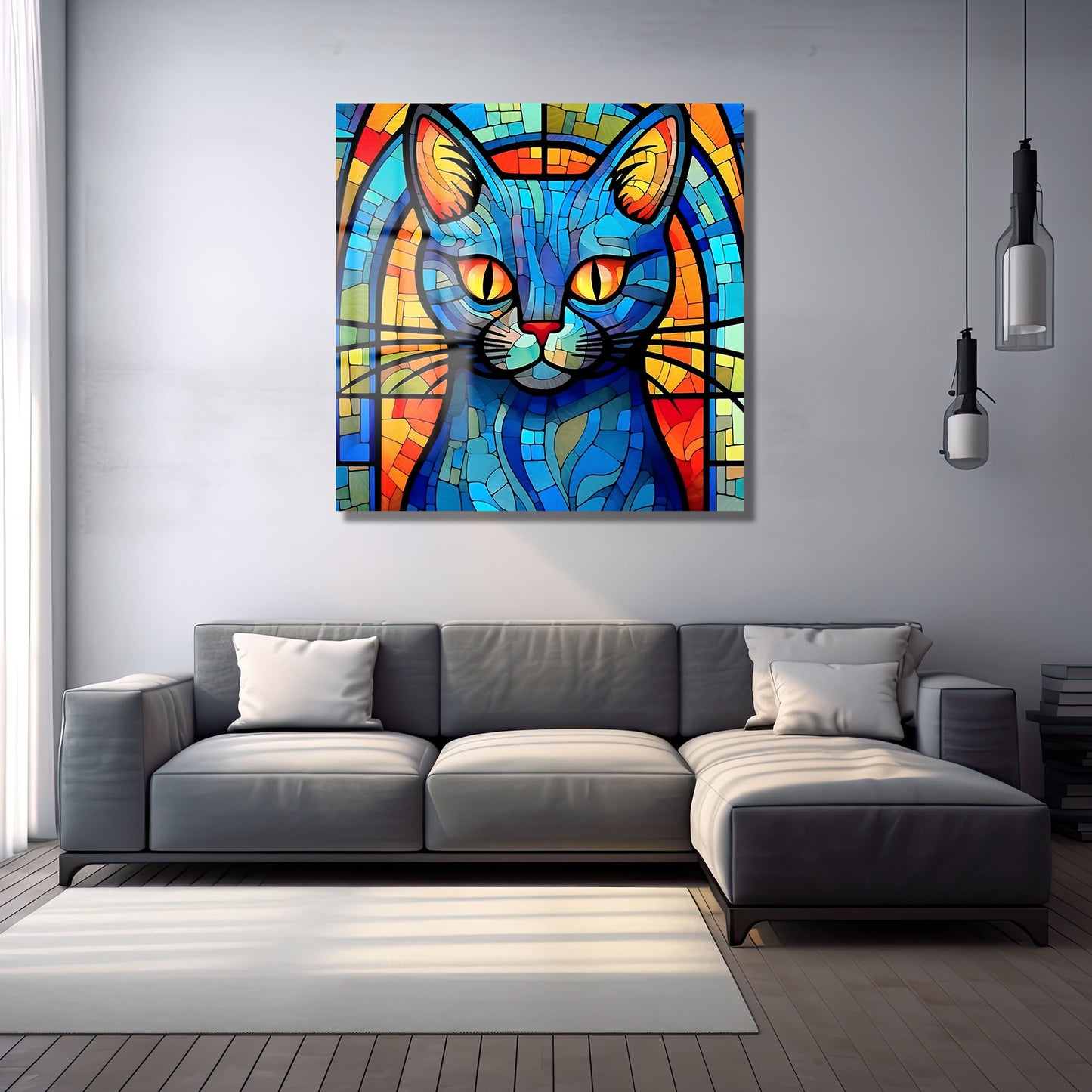 DEKORATİF KARE CAM TABLO - TT0948