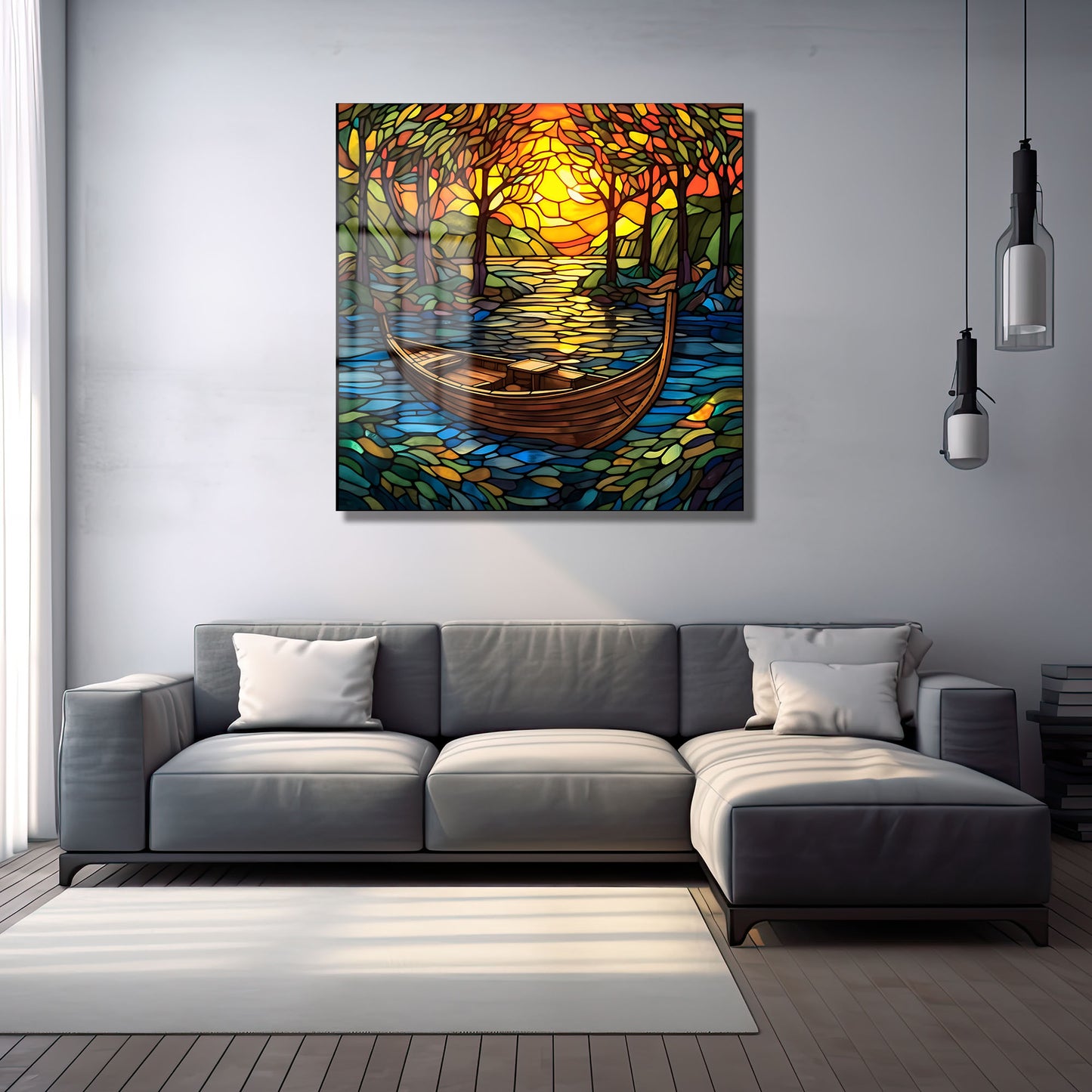 DEKORATİF KARE CAM TABLO - TT0958