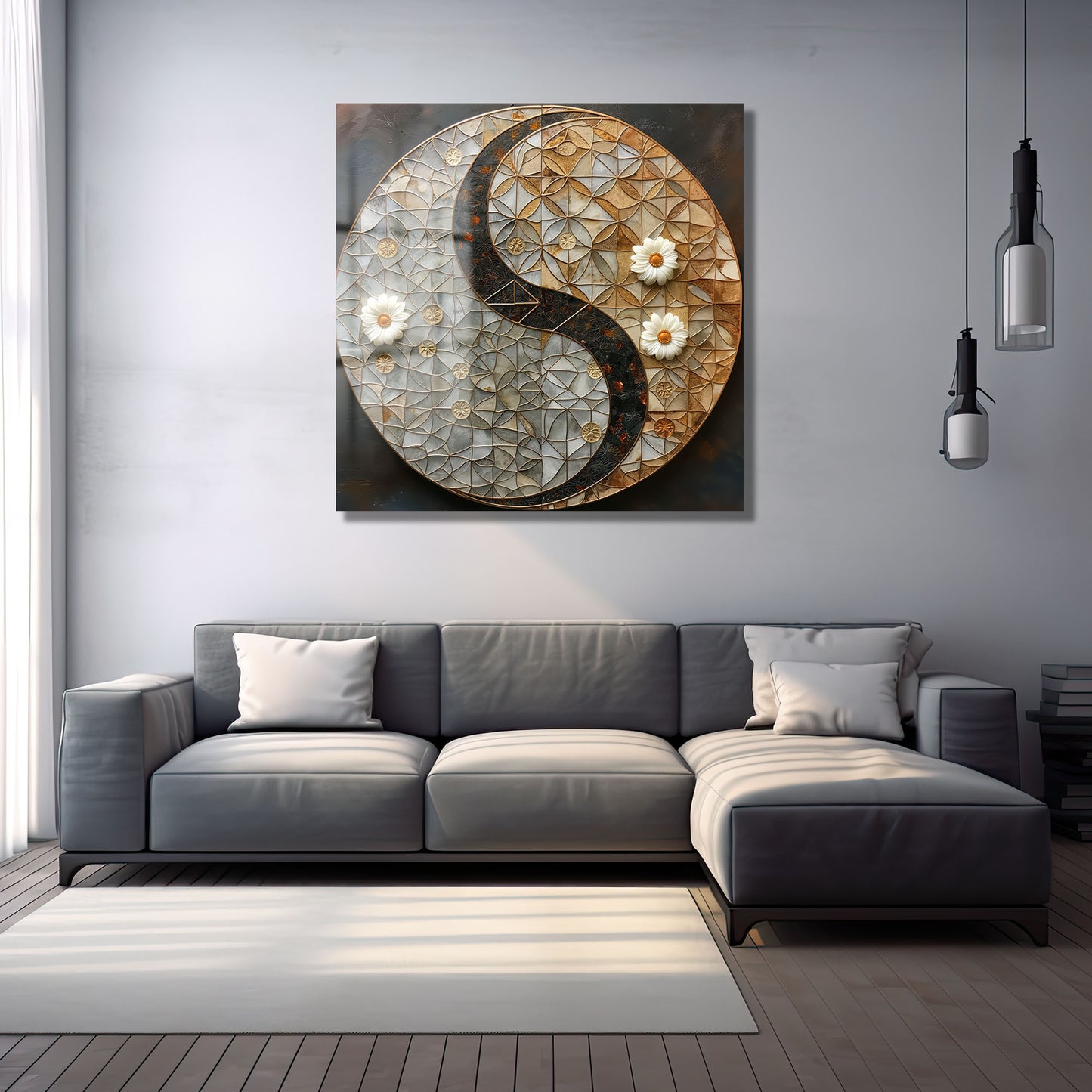 DEKORATİF KARE CAM TABLO - TT0774