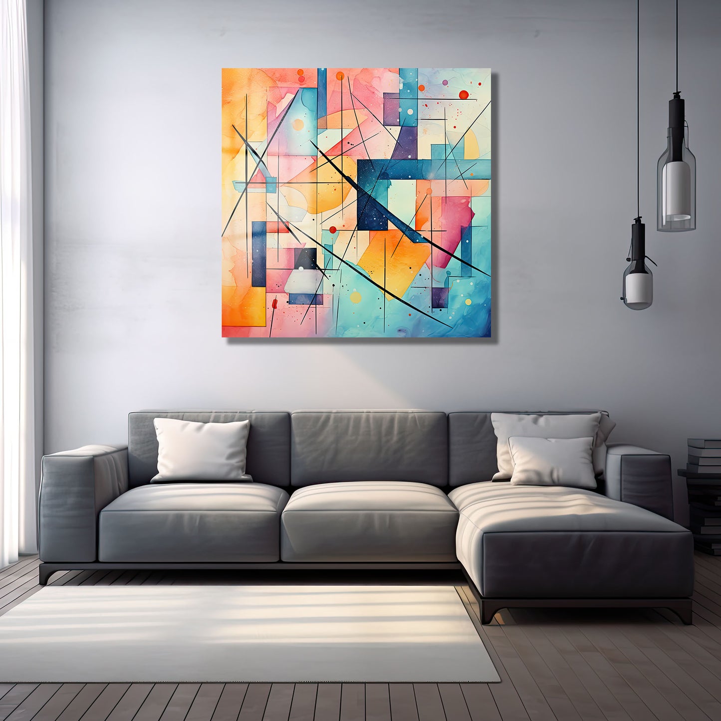 DEKORATİF KARE CAM TABLO - TT0897