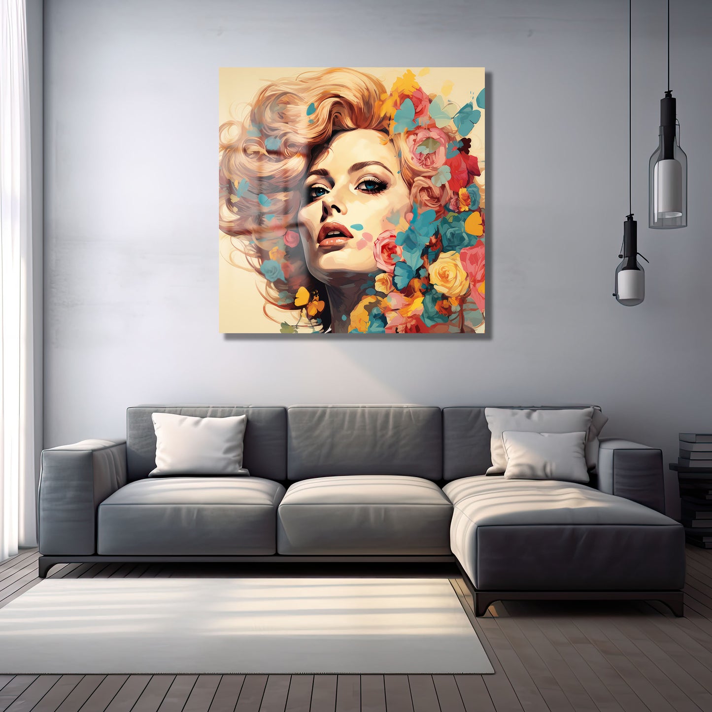 DEKORATİF KARE CAM TABLO - TT0849