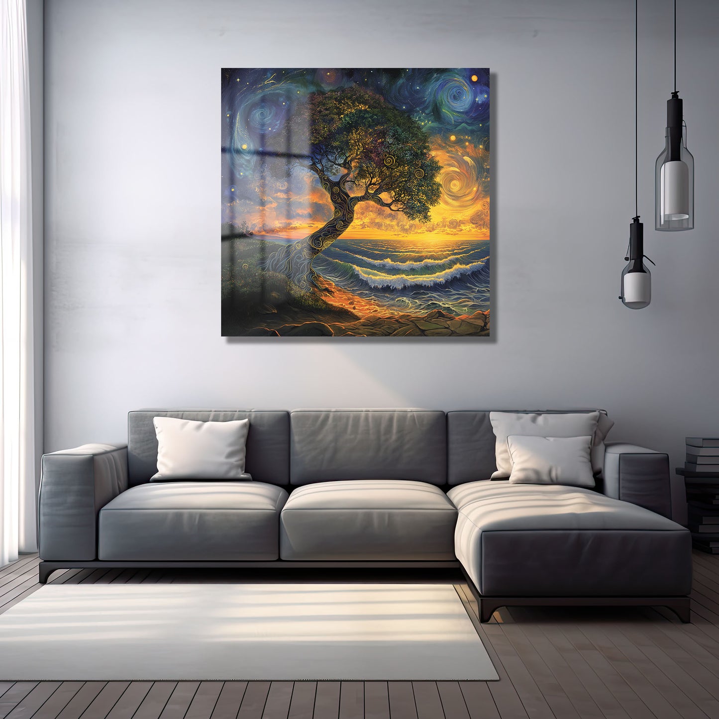 DEKORATİF KARE CAM TABLO - TT0735