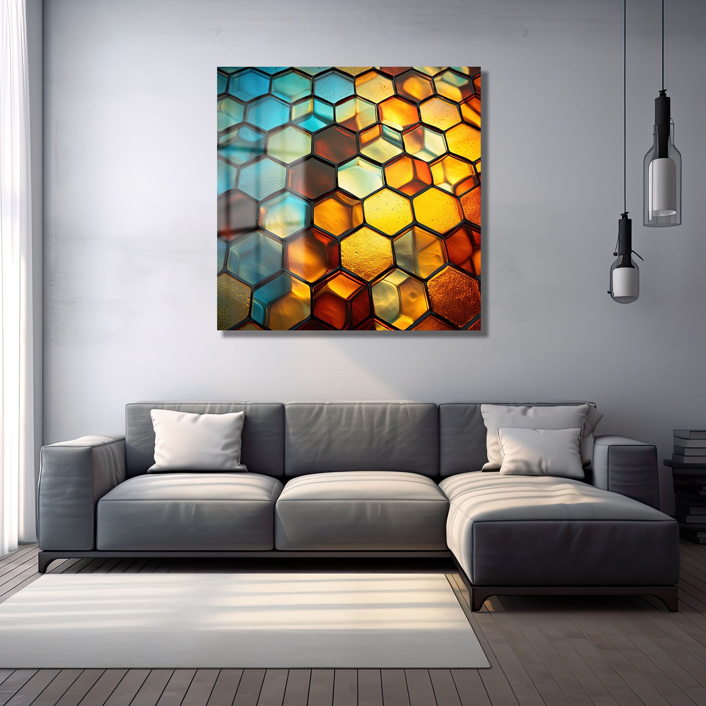 DEKORATİF KARE CAM TABLO - TT0974