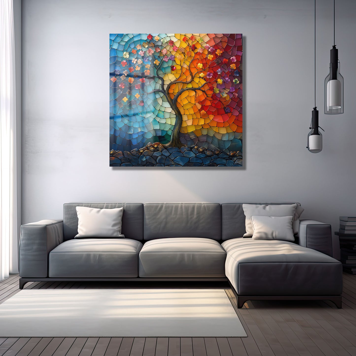 DEKORATİF KARE CAM TABLO - TT0822