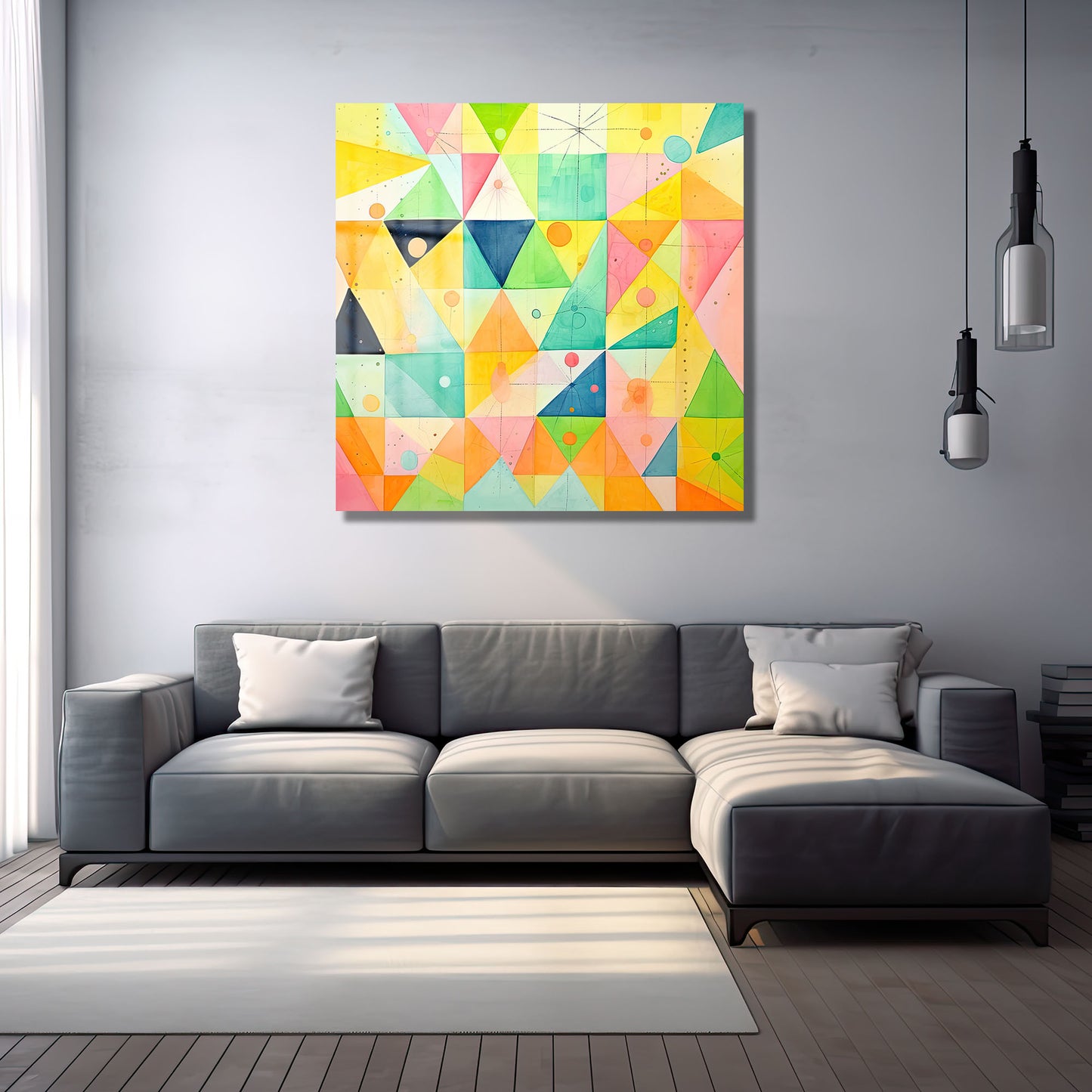 DEKORATİF KARE CAM TABLO - TT0894