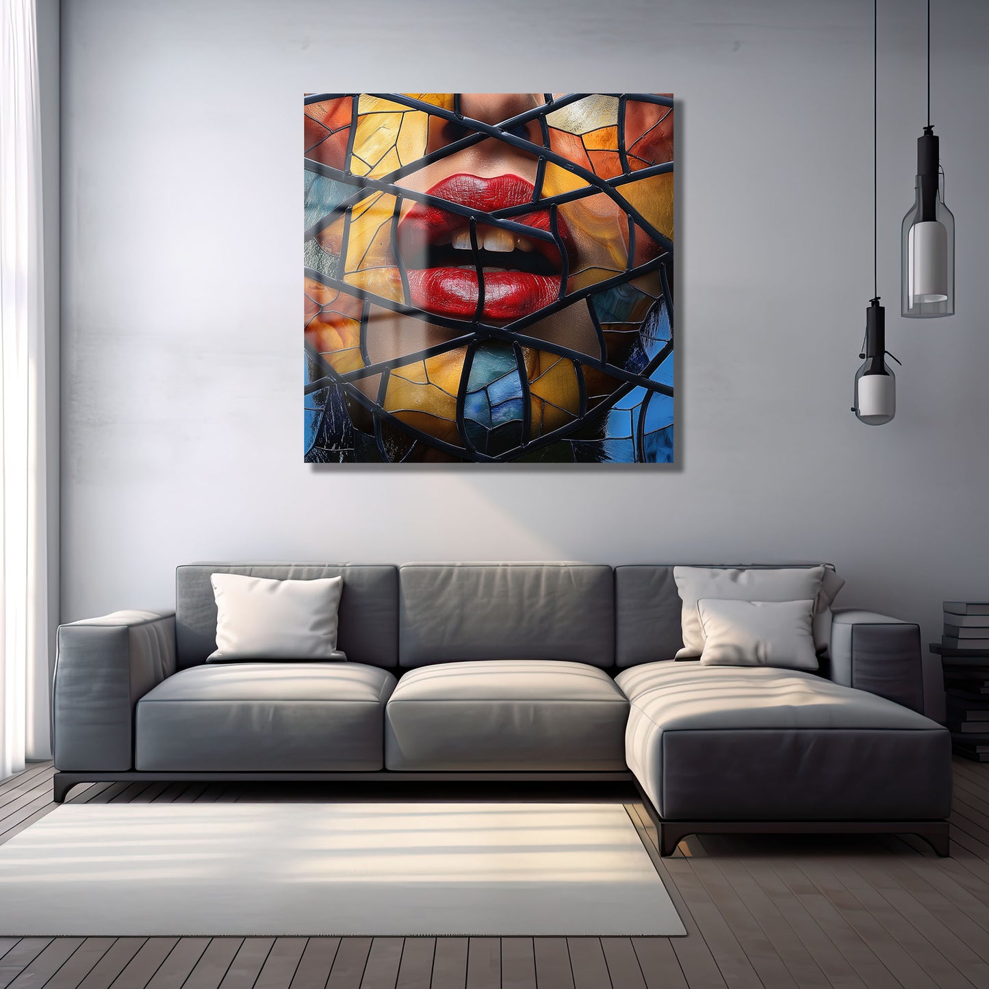 DEKORATİF KARE CAM TABLO - TT0780