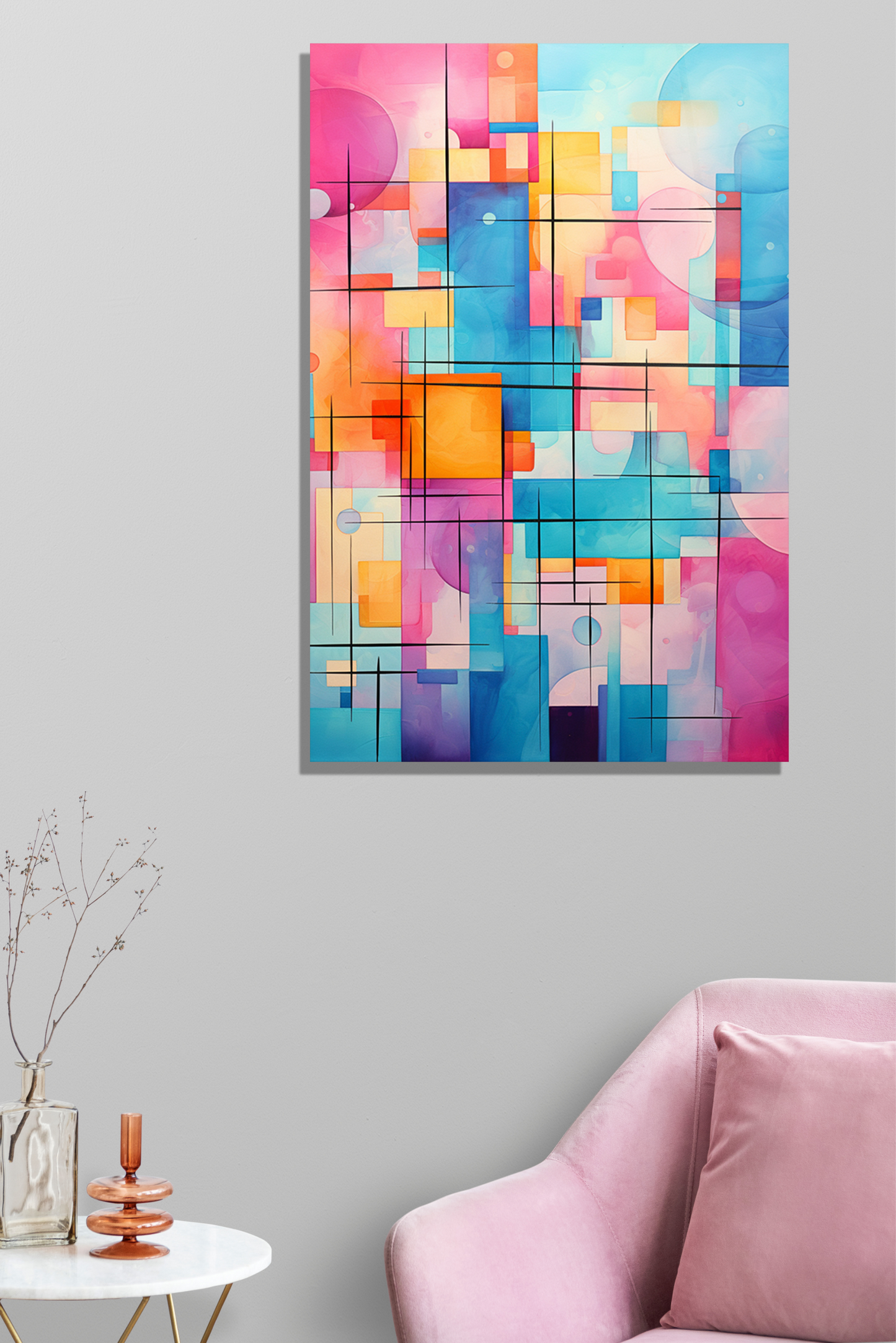 DEKORATİF DİKEY CAM TABLO - TT0056