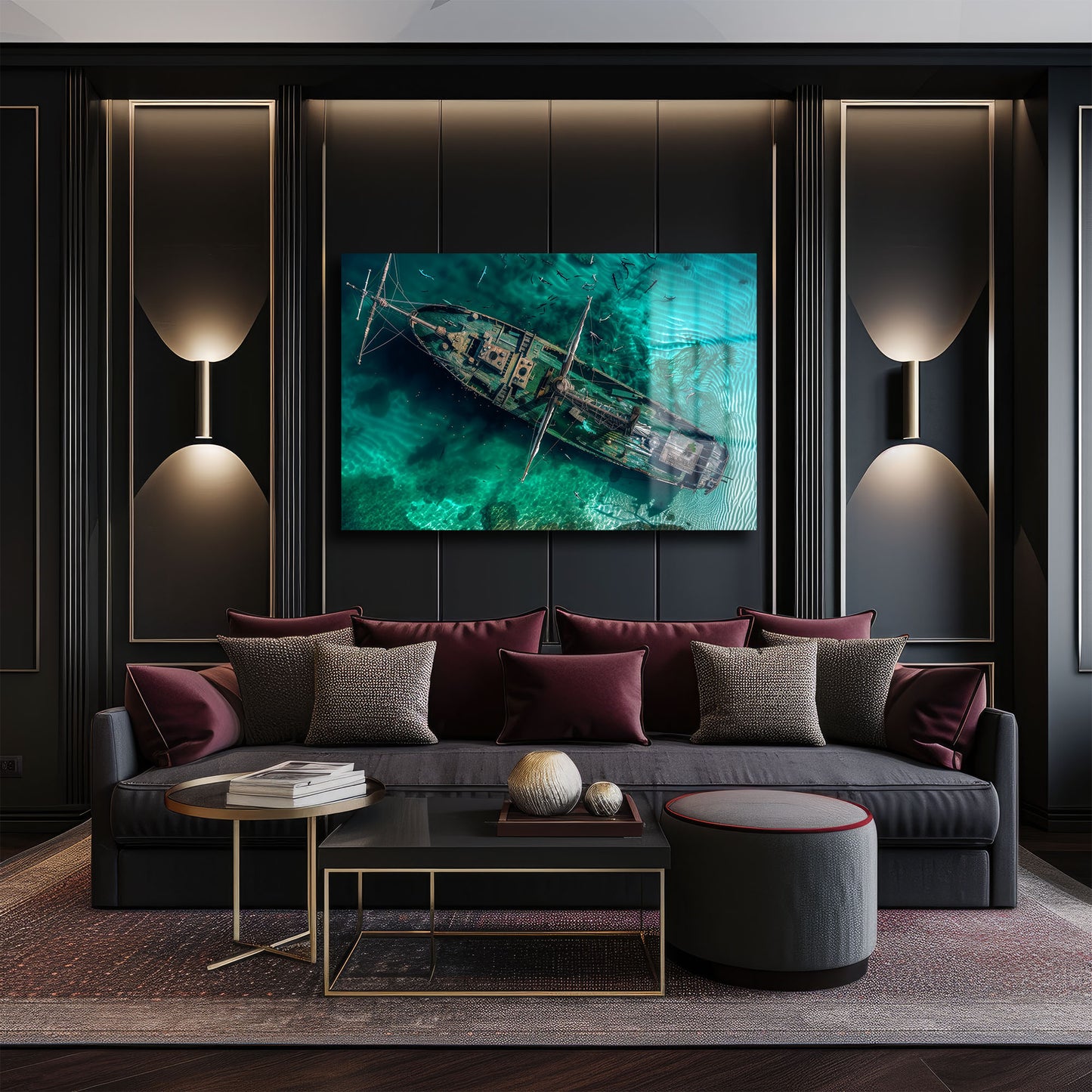 DEKORATİF YATAY CAM TABLO - TT1189