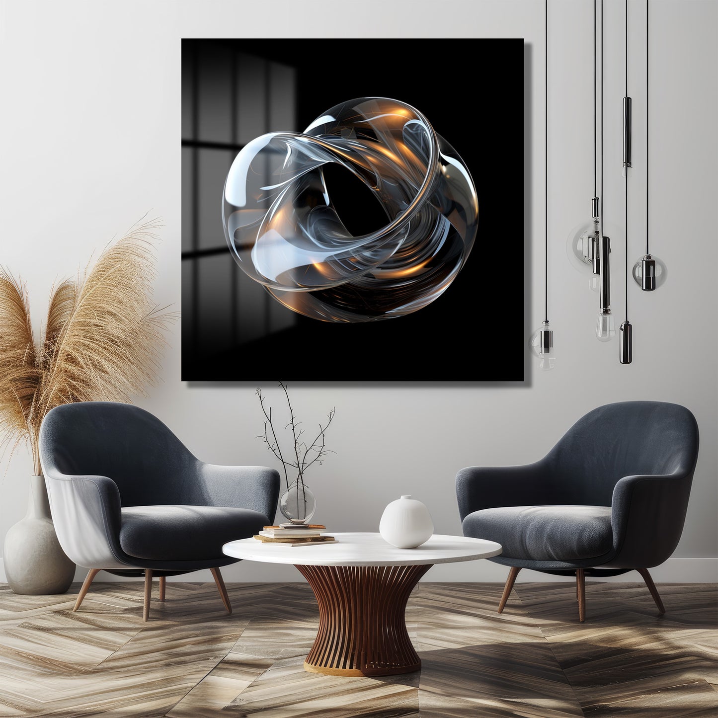 DEKORATİF KARE CAM TABLO - TT1041