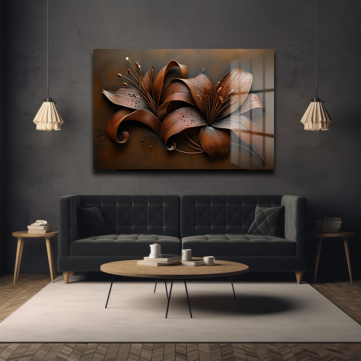 DEKORATİF YATAY CAM TABLO - TT3158