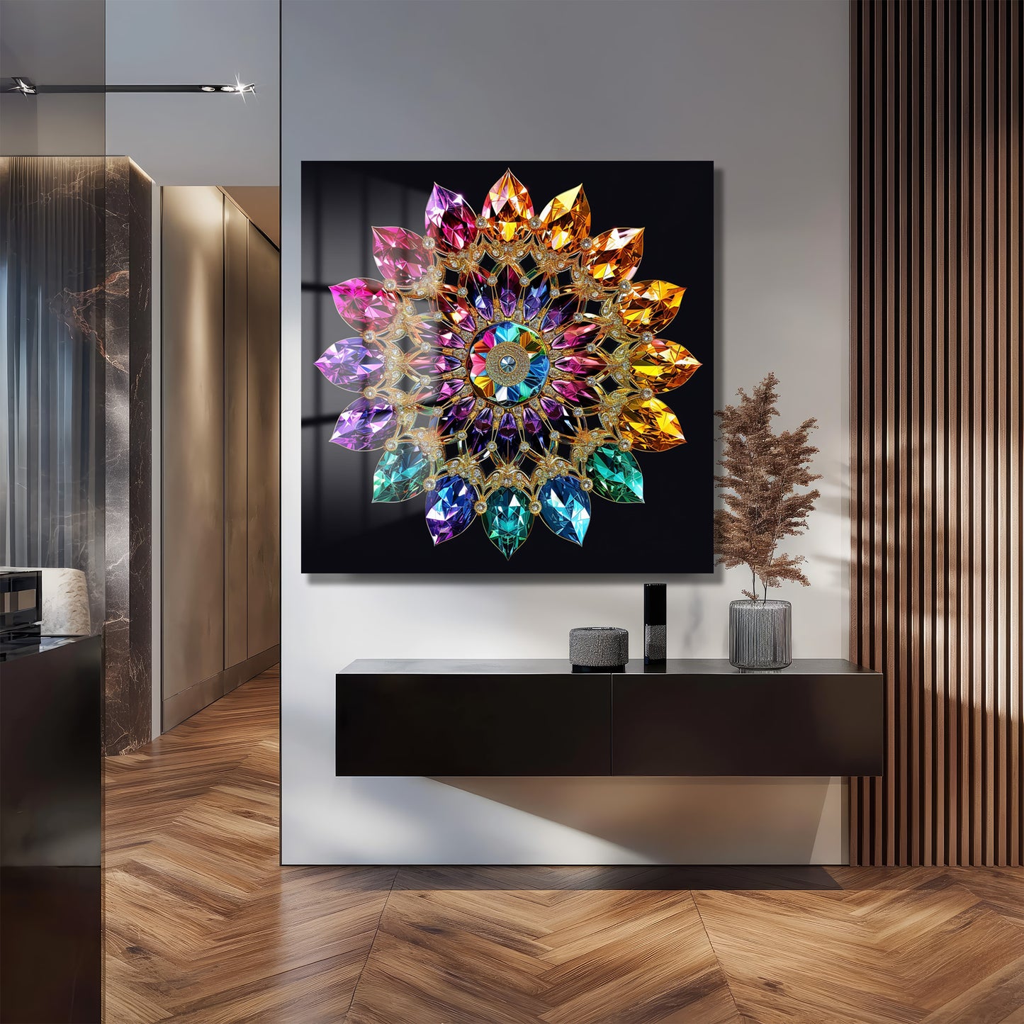 DEKORATİF KARE CAM TABLO - TT1085