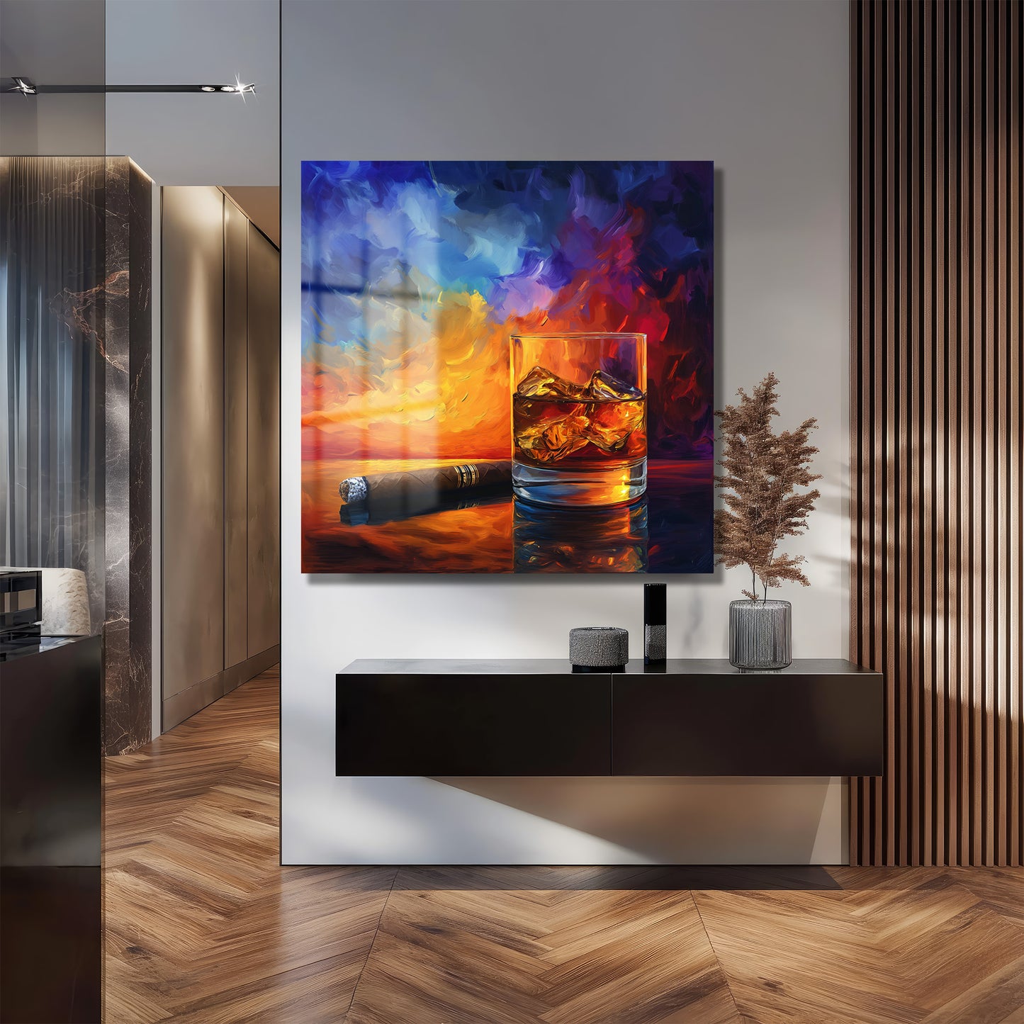 DEKORATİF KARE CAM TABLO - TT1102