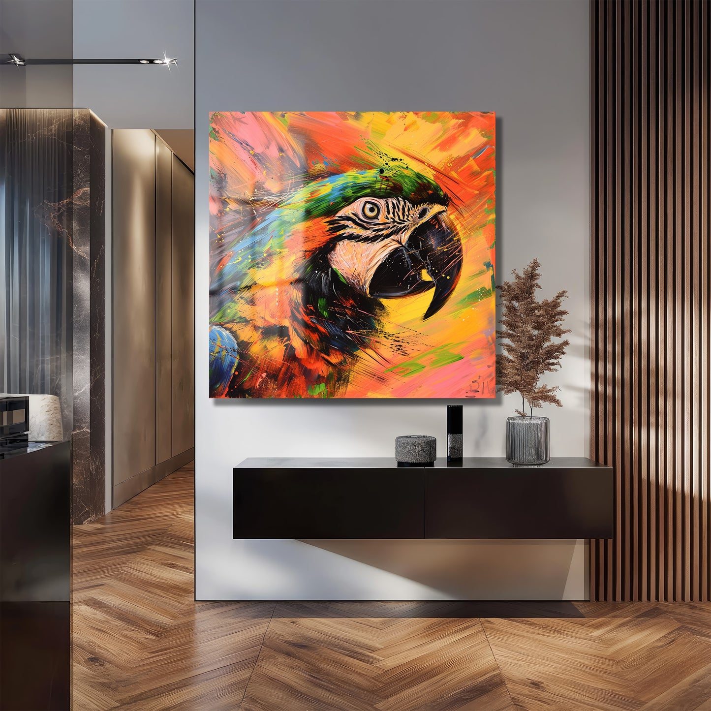 DEKORATİF KARE CAM TABLO - TT1049