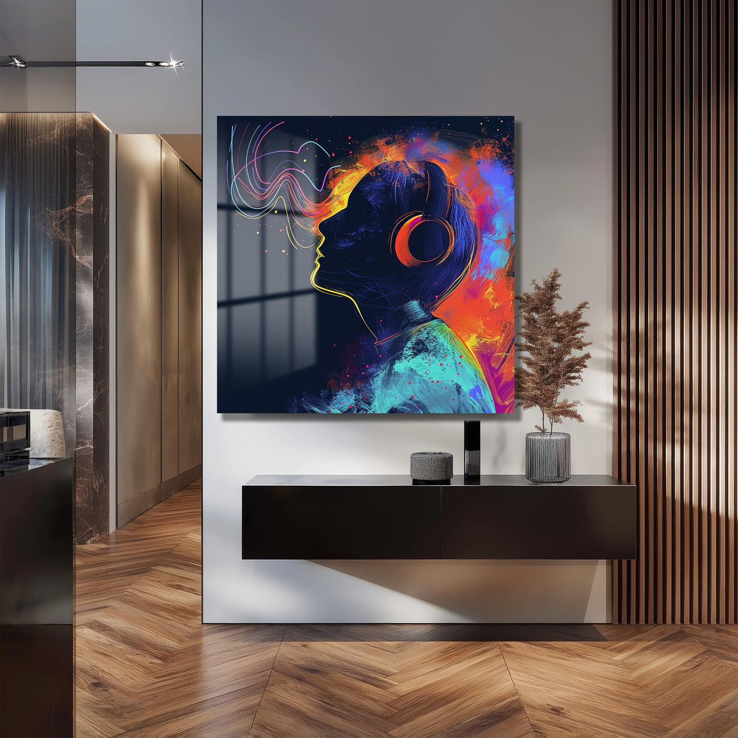 DEKORATİF KARE CAM TABLO - TT1050