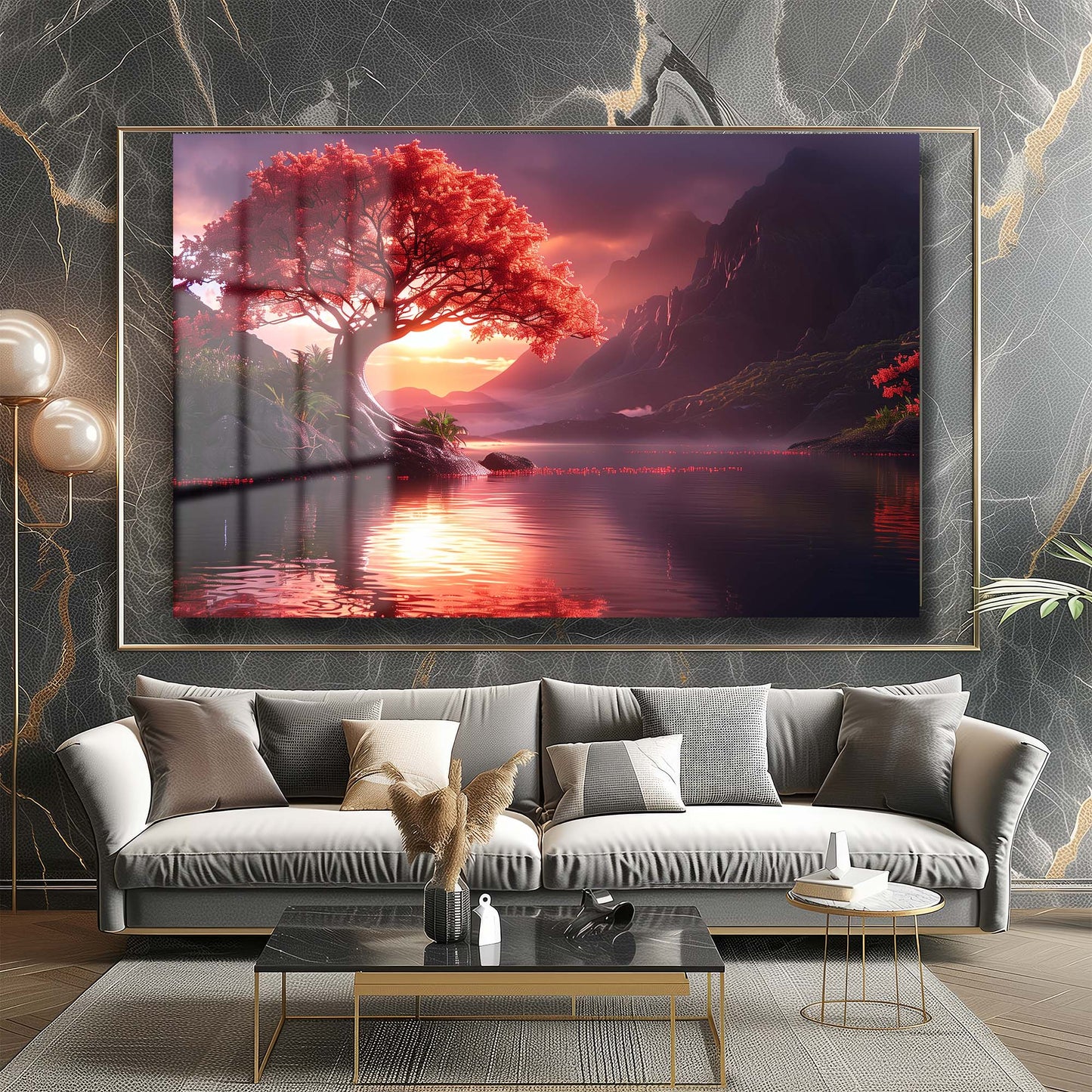 DEKORATİF YATAY CAM TABLO - TT1207