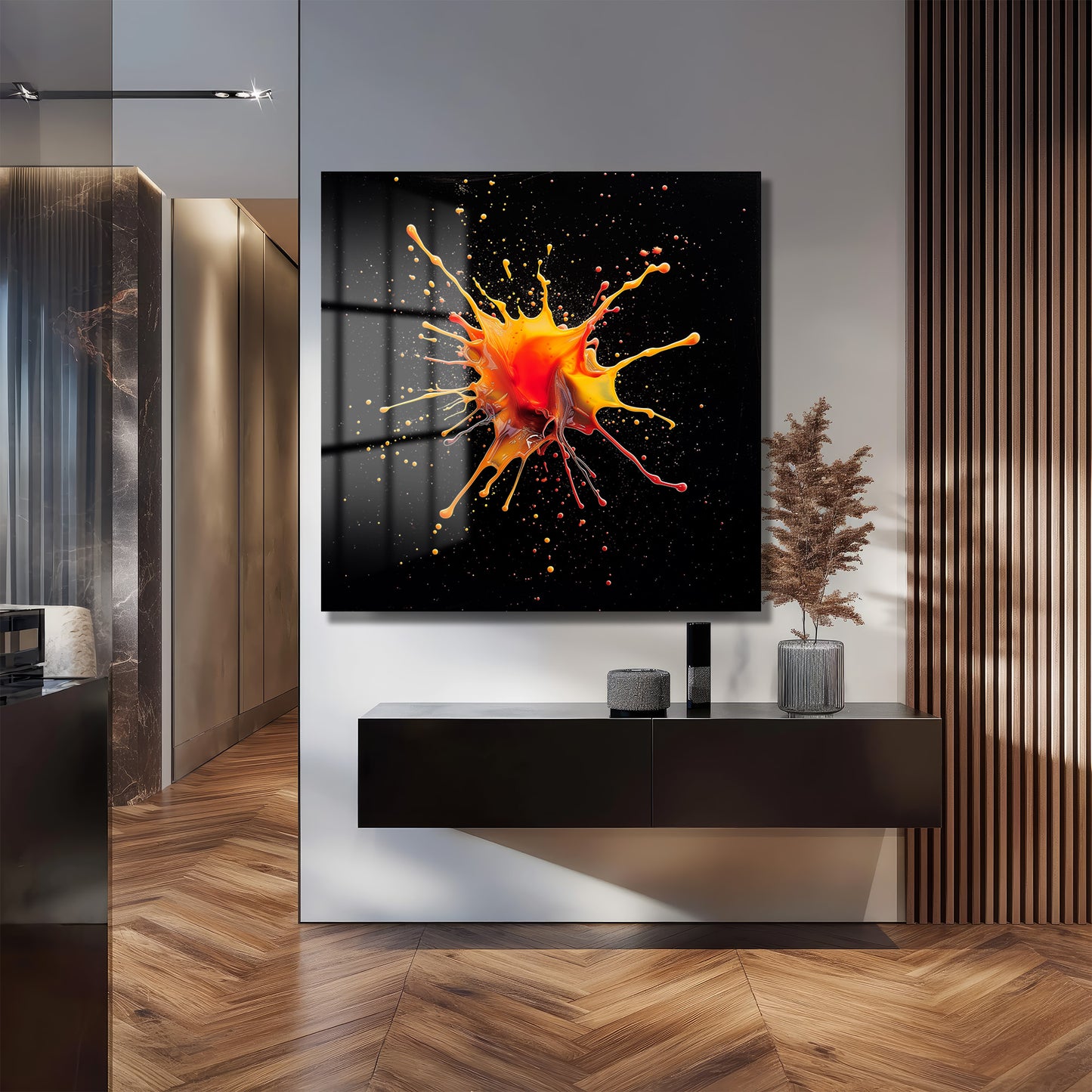 DEKORATİF KARE CAM TABLO - TT1091