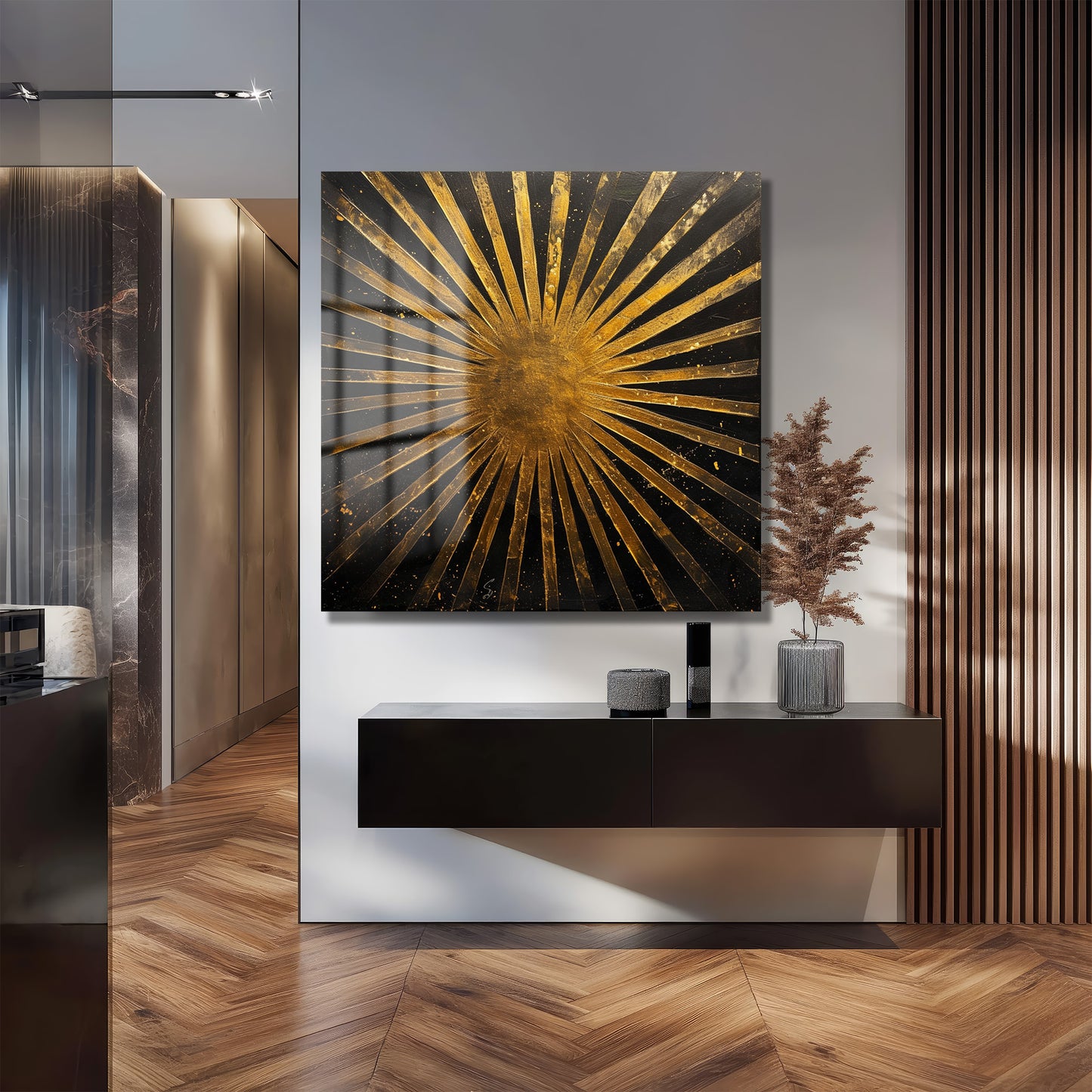 DEKORATİF KARE CAM TABLO - TT1082