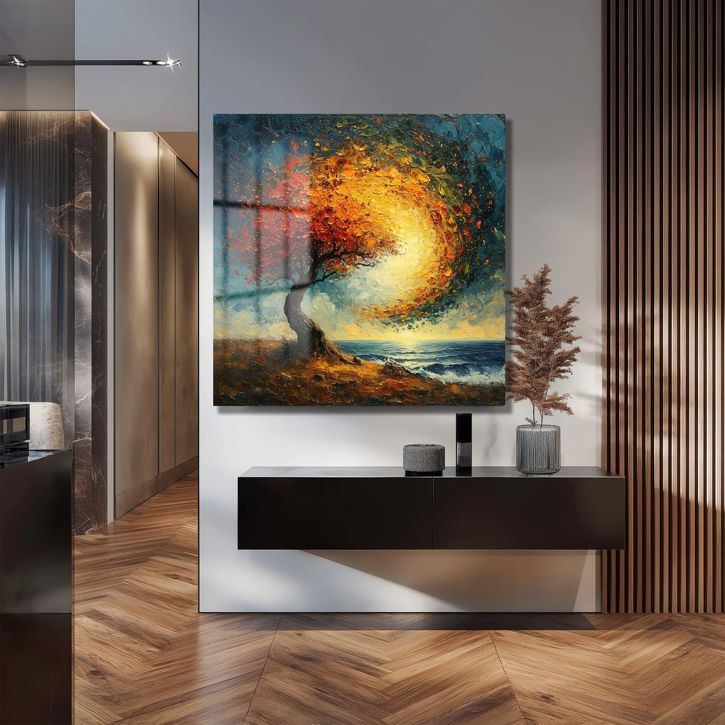 DEKORATİF KARE CAM TABLO - TT1032