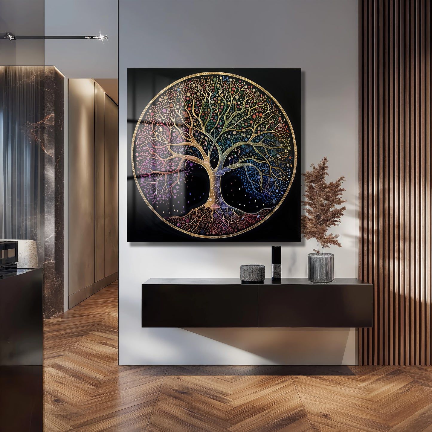 DEKORATİF KARE CAM TABLO - TT1034