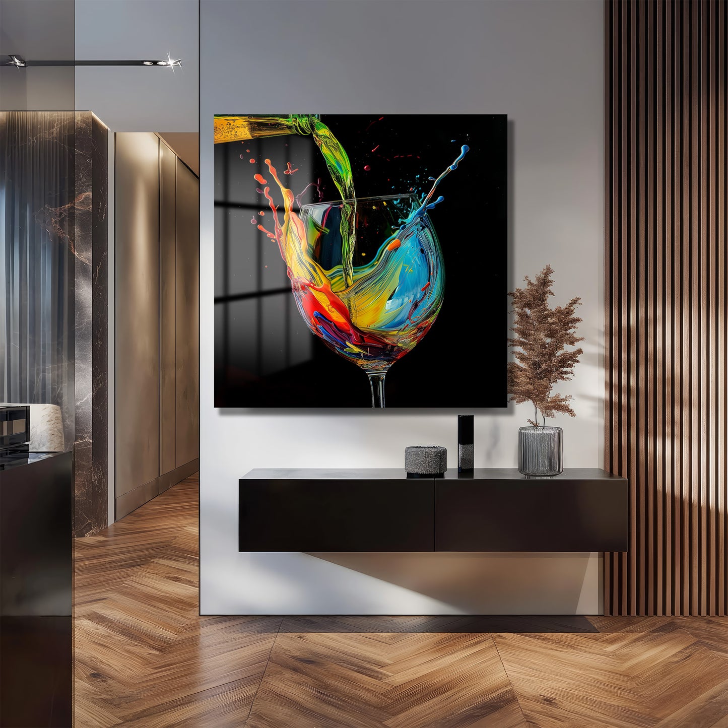 DEKORATİF KARE CAM TABLO - TT1099