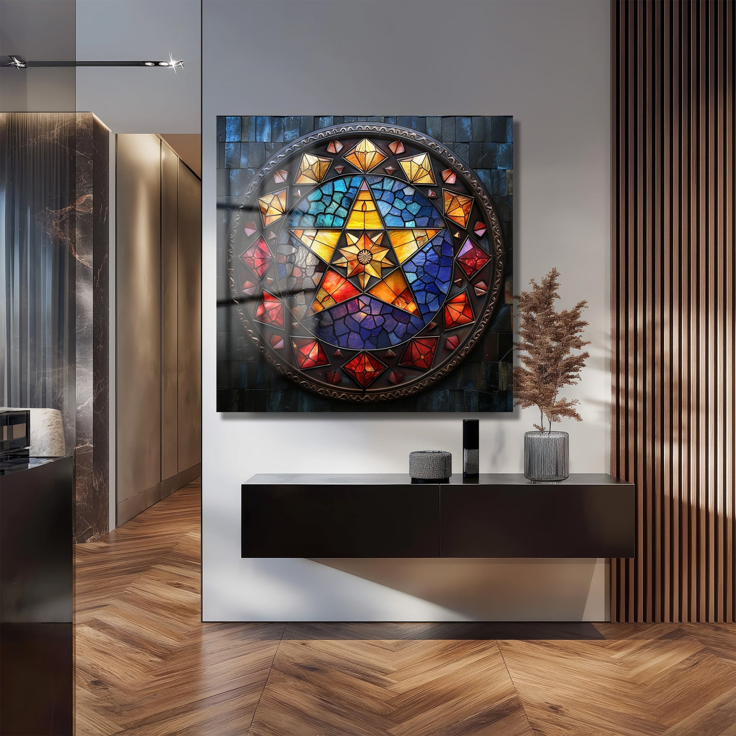 DEKORATİF KARE CAM TABLO - TT1029