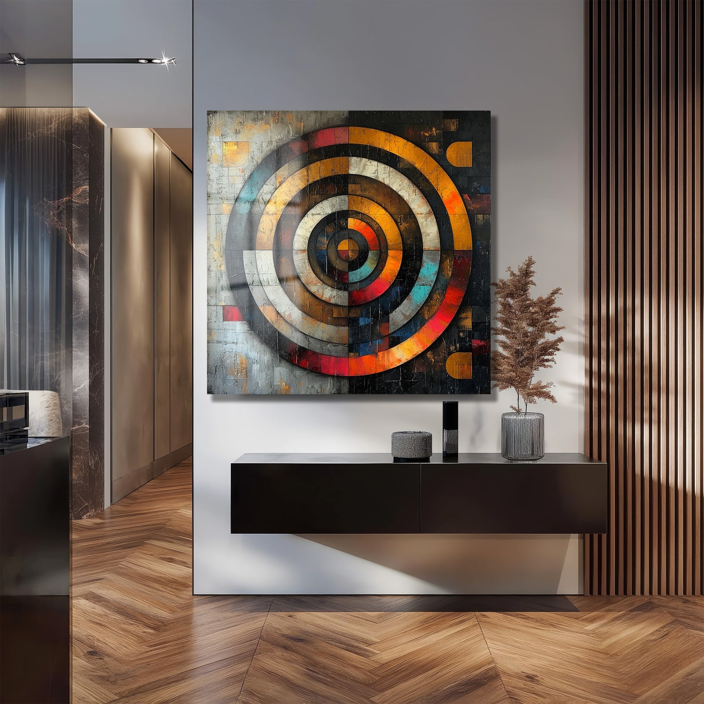 DEKORATİF KARE CAM TABLO - TT1105