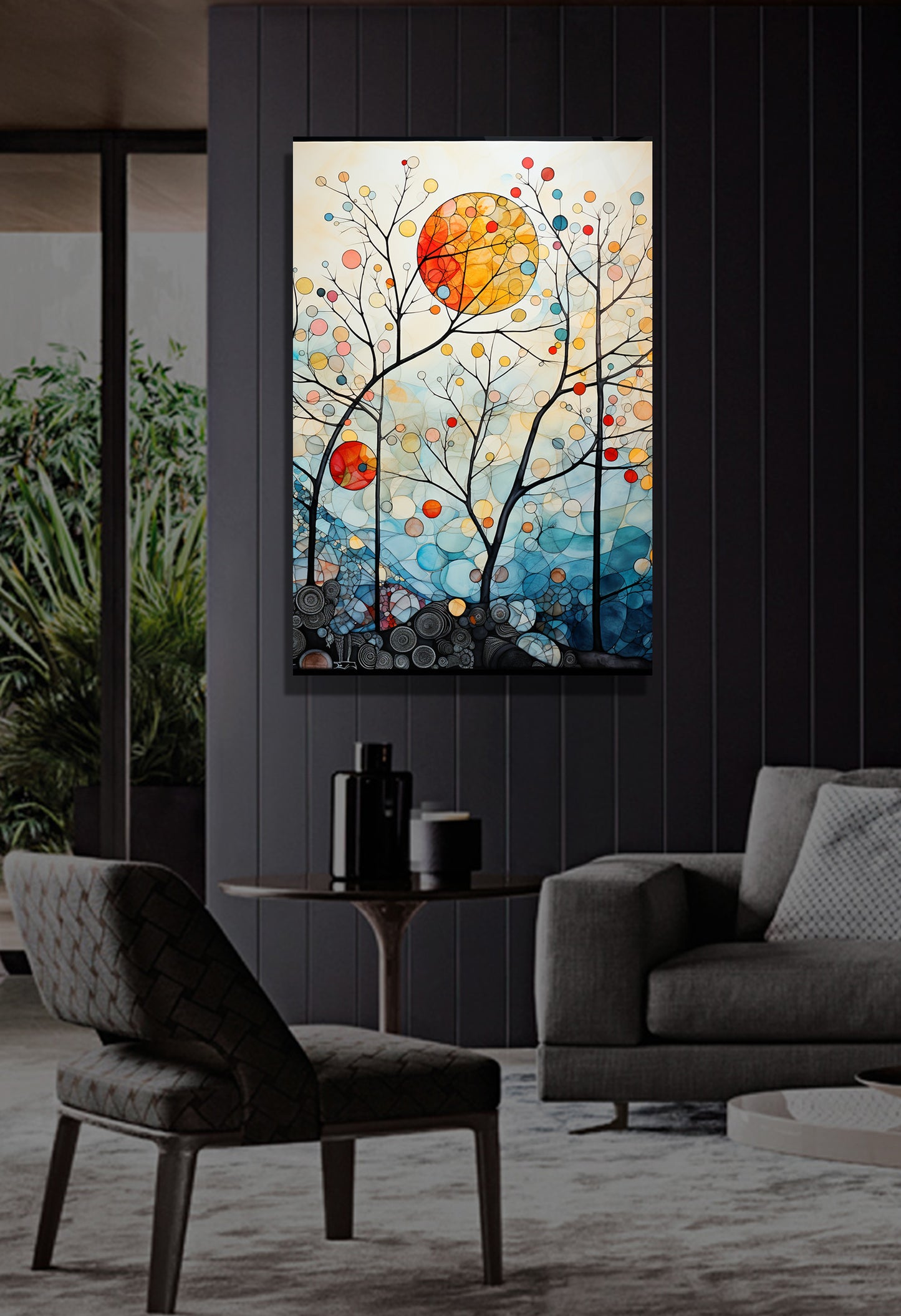 DEKORATİF DİKEY CAM TABLO - TT0058