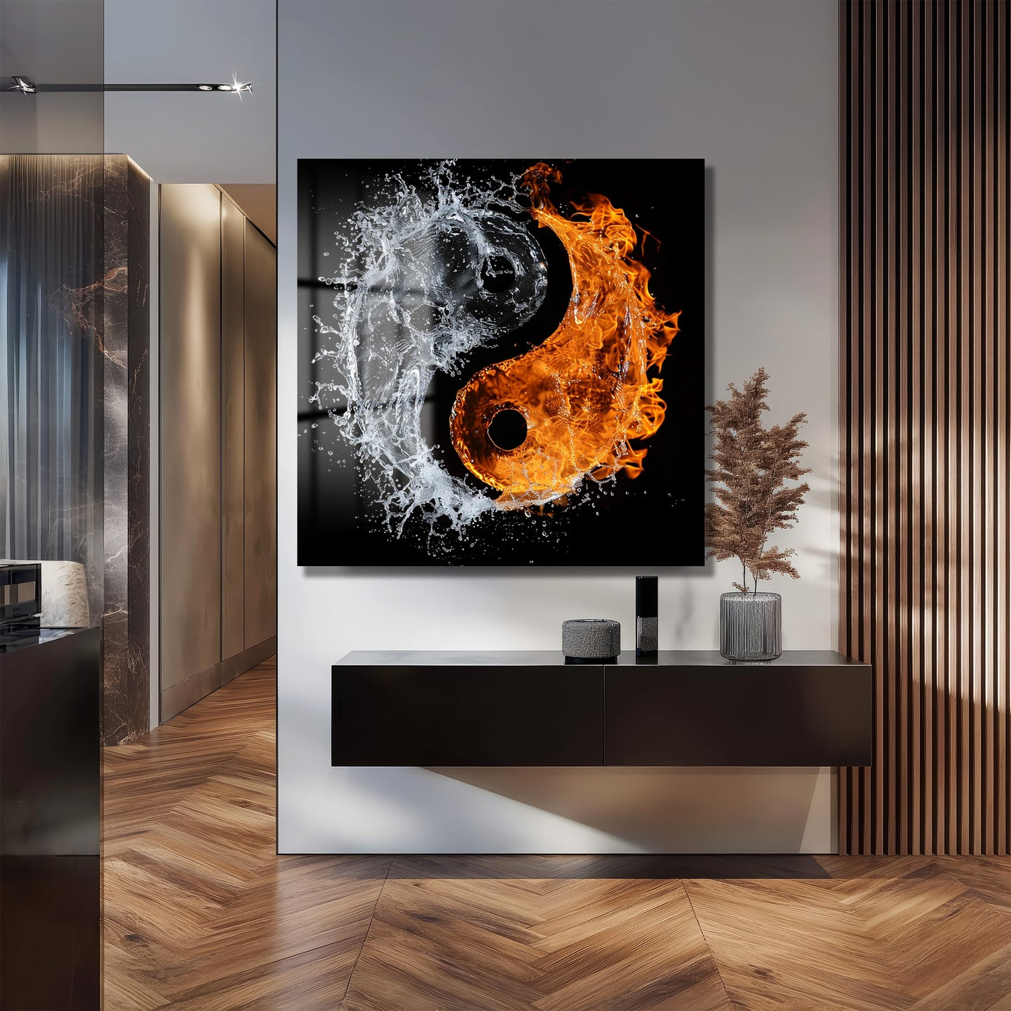 DEKORATİF KARE CAM TABLO - TT1069