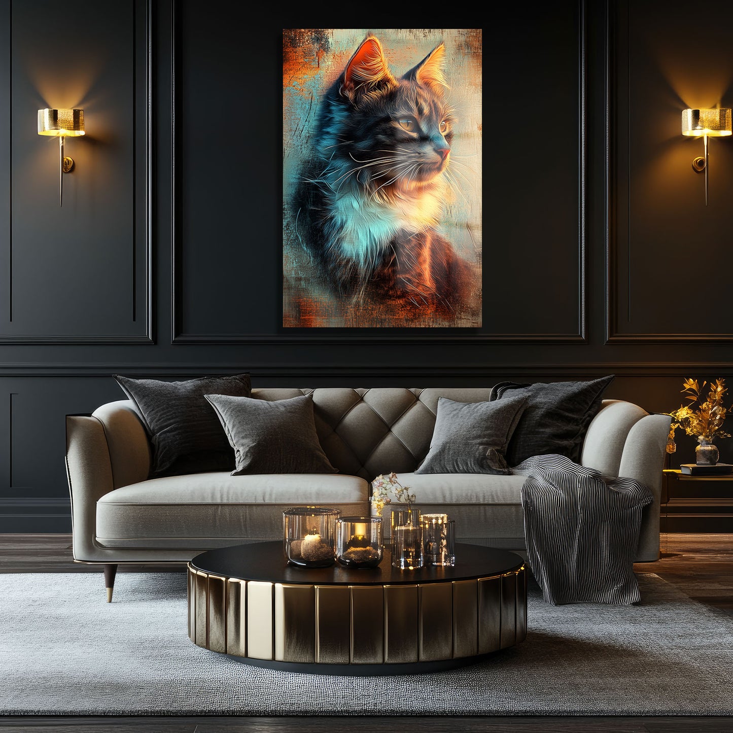 DEKORATİF DİKEY CAM TABLO - TT1755