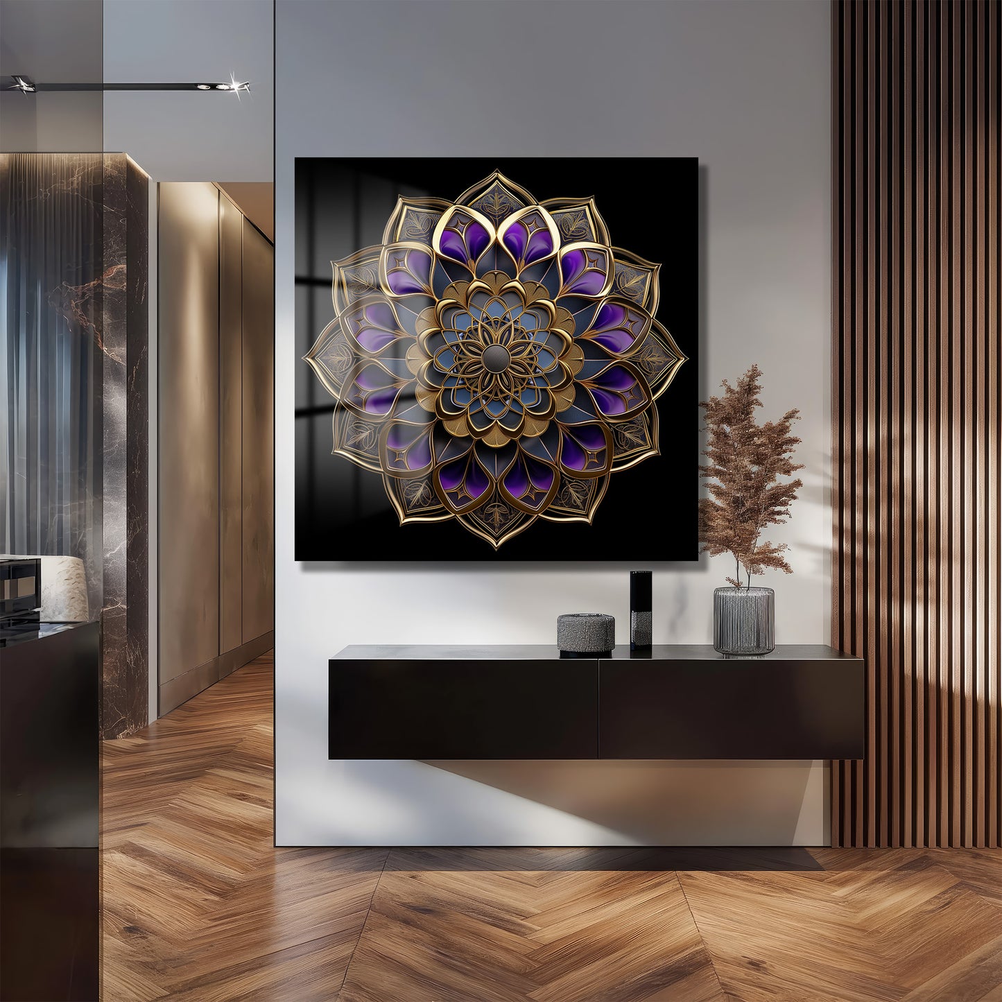 DEKORATİF KARE CAM TABLO - TT1086