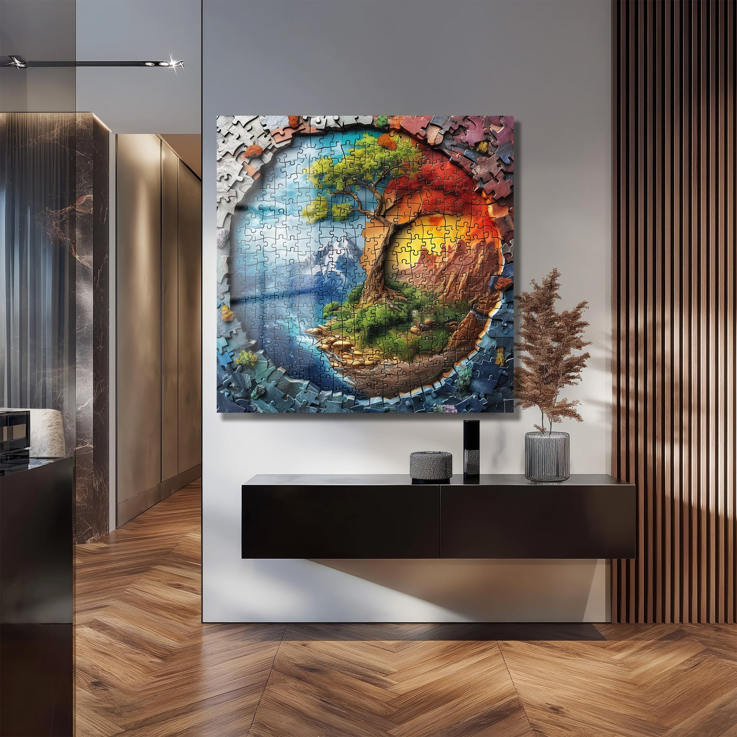 DEKORATİF KARE CAM TABLO - TT1031