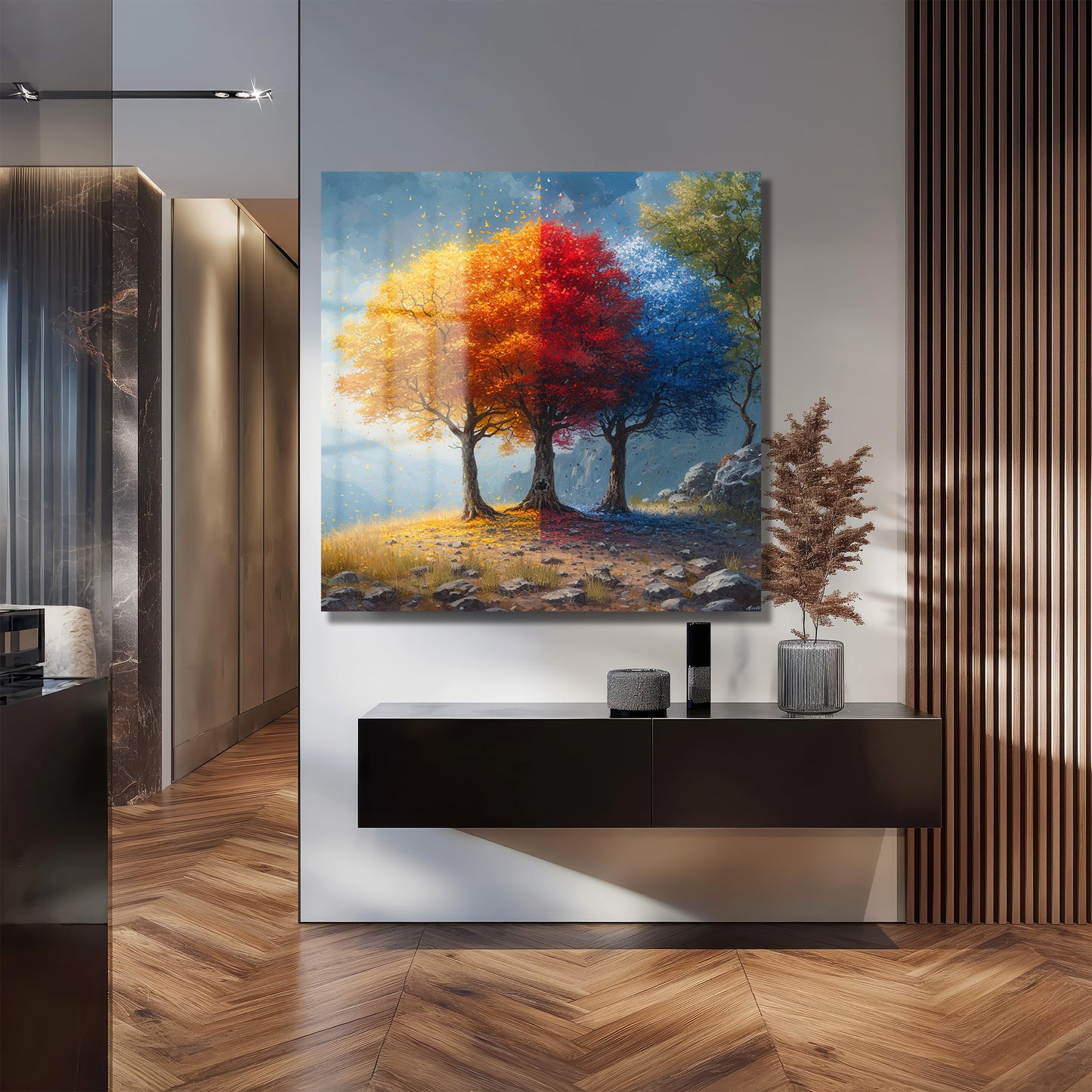 DEKORATİF KARE CAM TABLO - TT1033