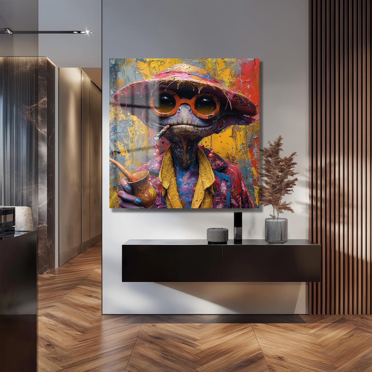 DEKORATİF KARE CAM TABLO - TT1037