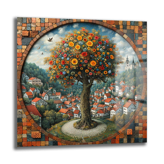 DEKORATİF KARE CAM TABLO - TT1030